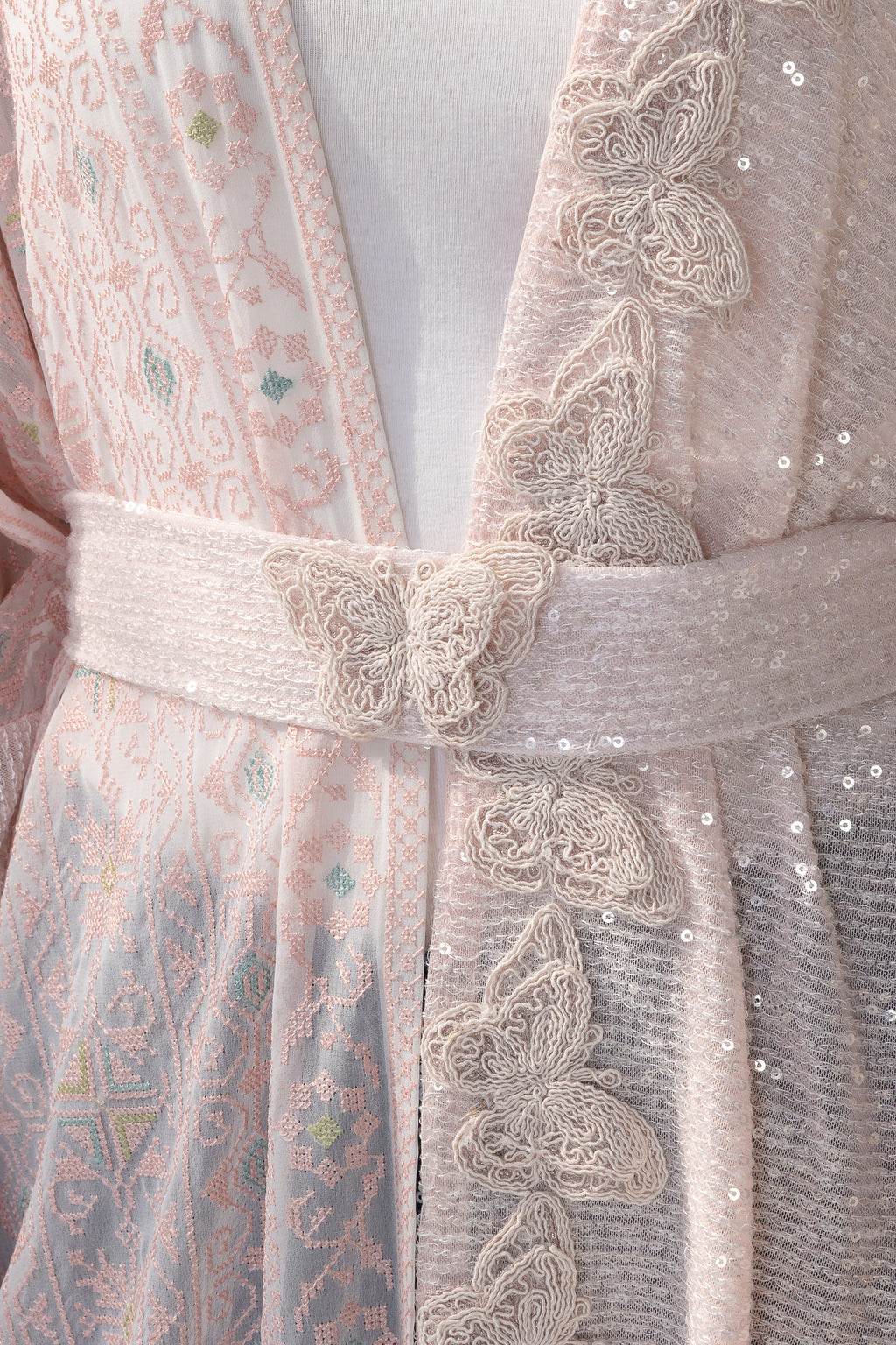 Blush Abaya with Butterfly Aplliqué