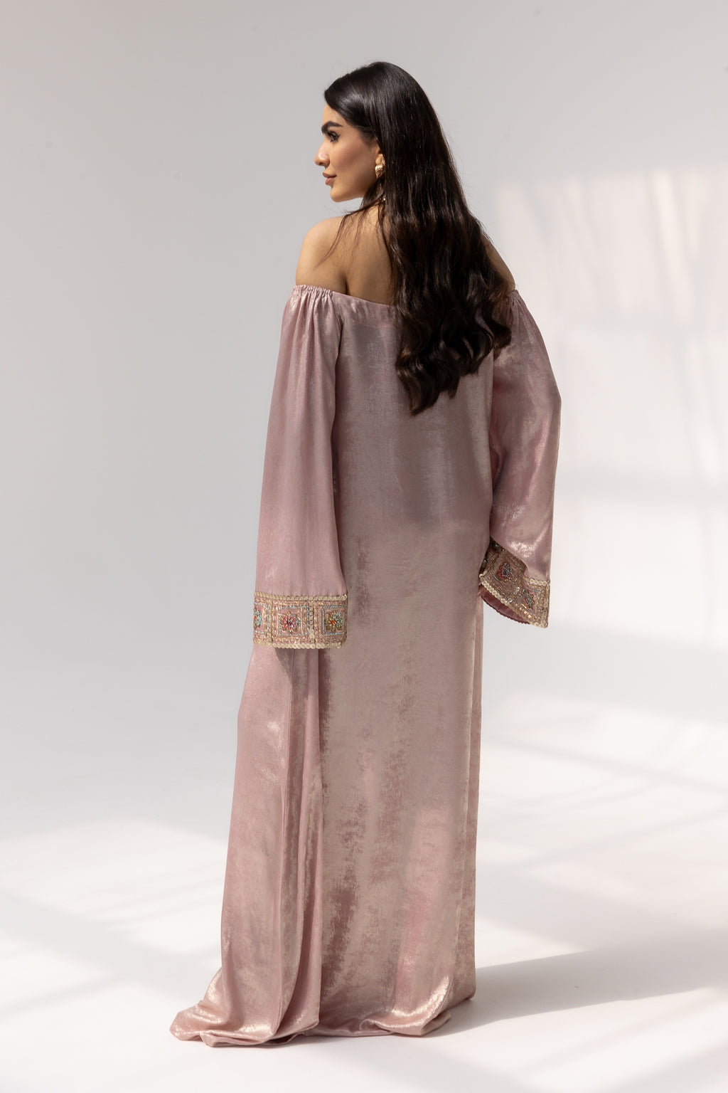 Blush Embroidered Panel Kaftan