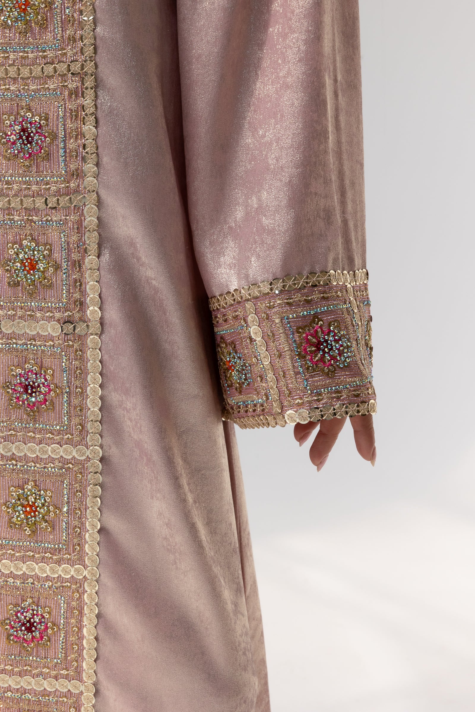 Blush Embroidered Panel Kaftan