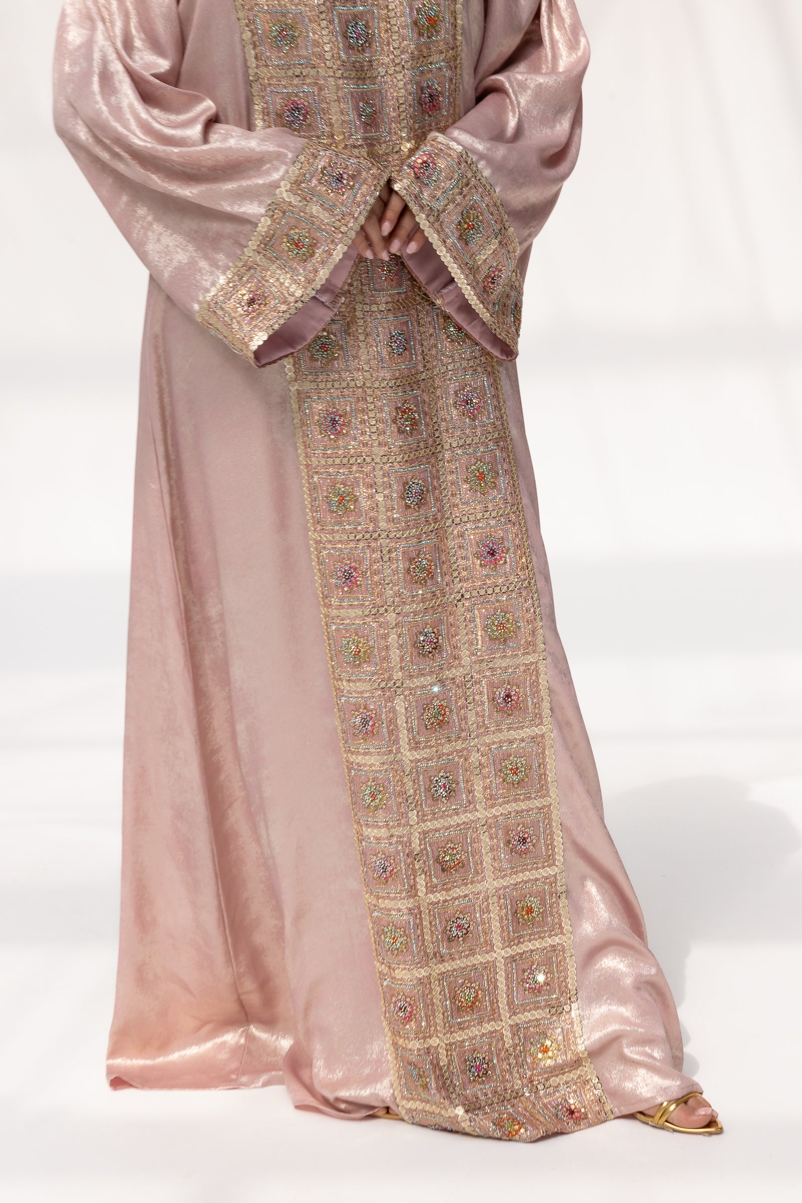 Blush Embroidered Panel Kaftan
