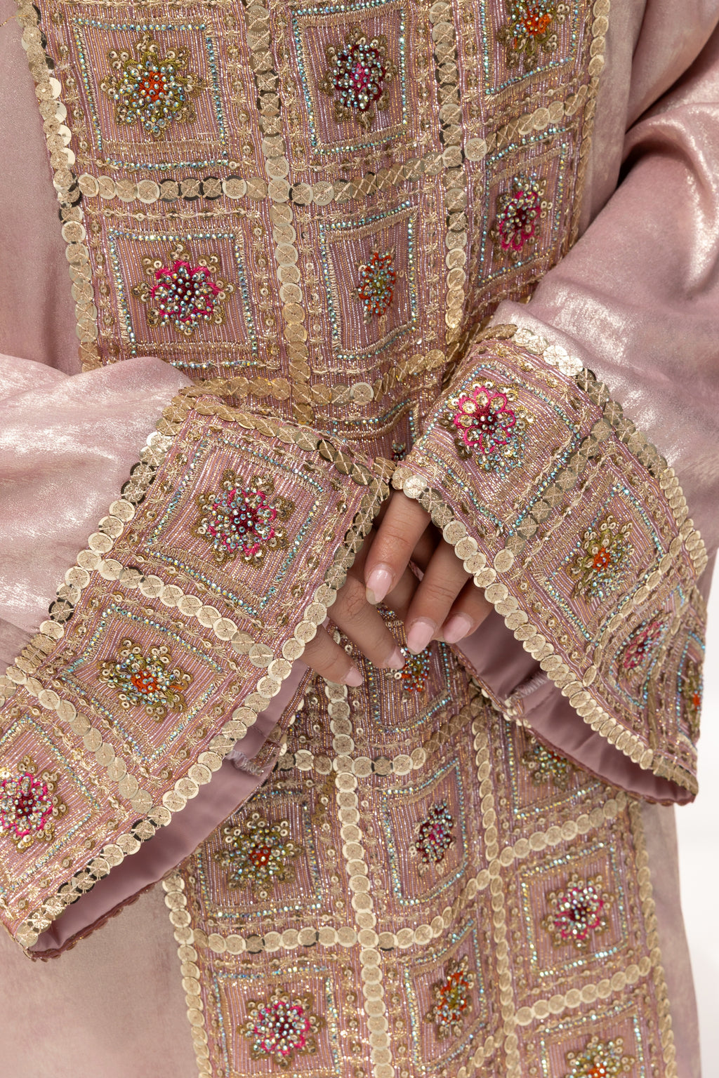 Blush Embroidered Panel Kaftan