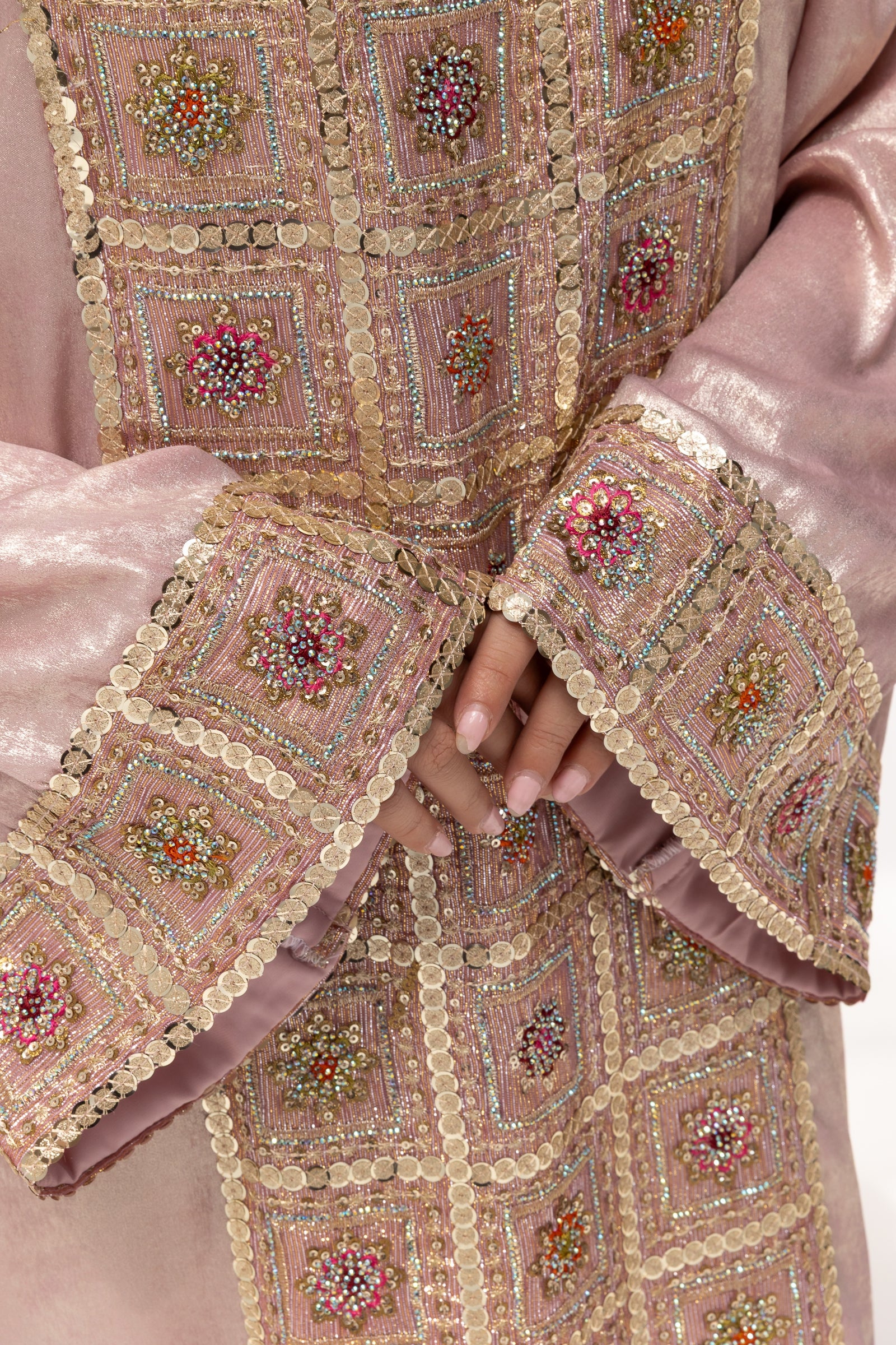 Blush Embroidered Panel Kaftan