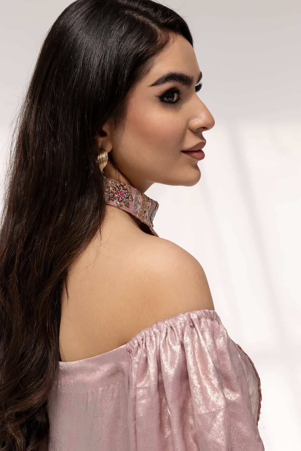 Blush Embroidered Panel Kaftan
