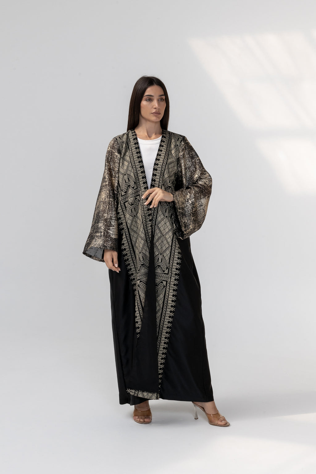 Black Abaya with Metallic Embroidery