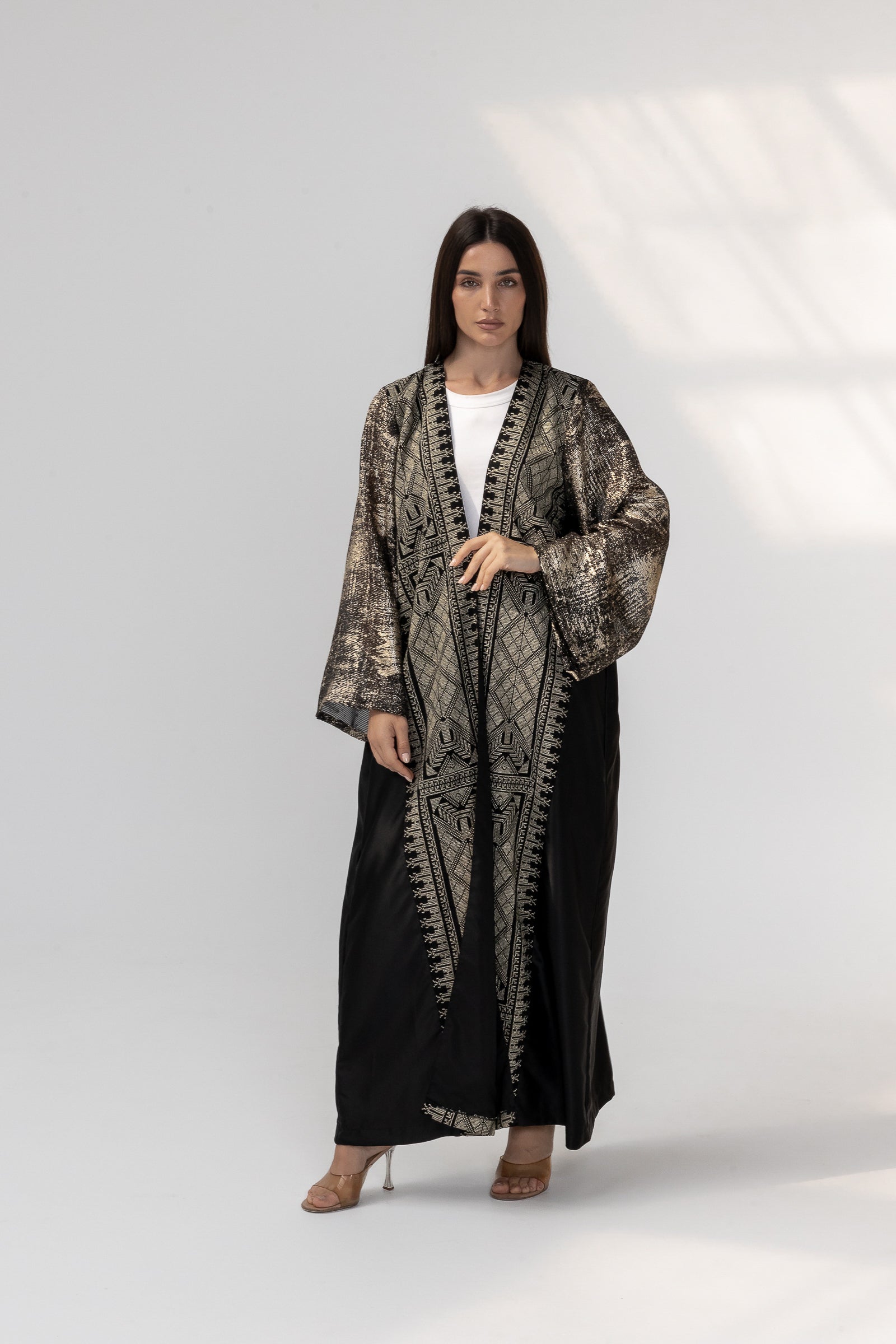 Black Abaya with Metallic Embroidery