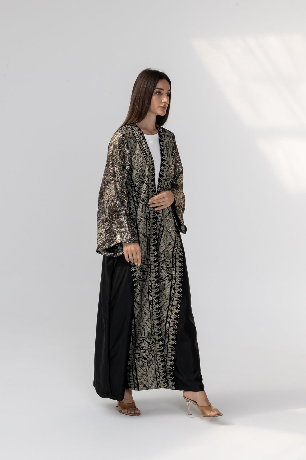 Black Abaya with Metallic Embroidery