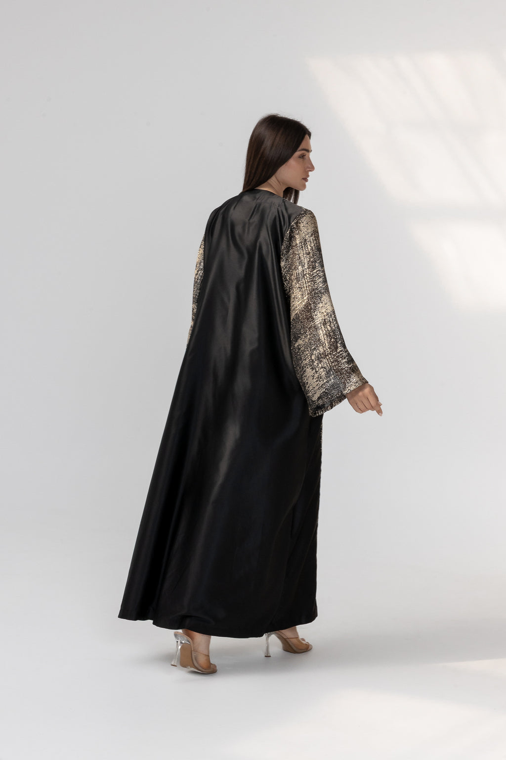 Black Abaya with Metallic Embroidery