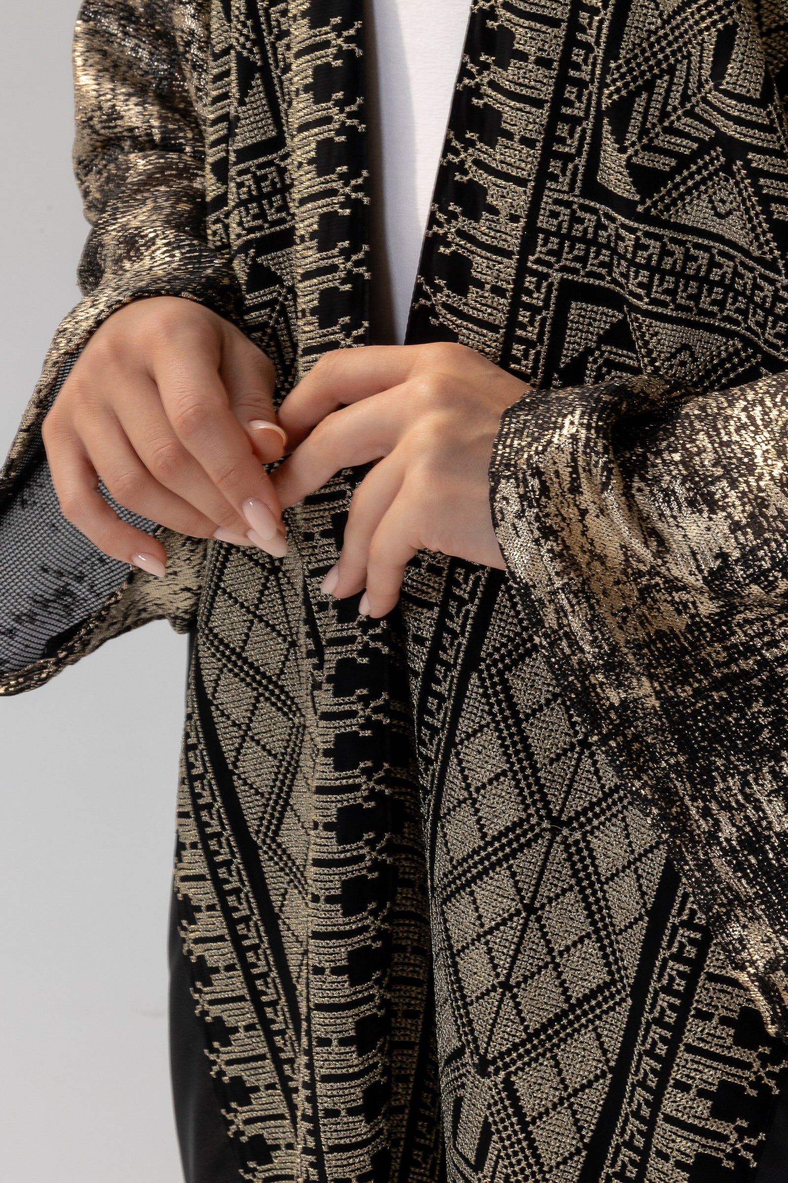 Black Abaya with Metallic Embroidery