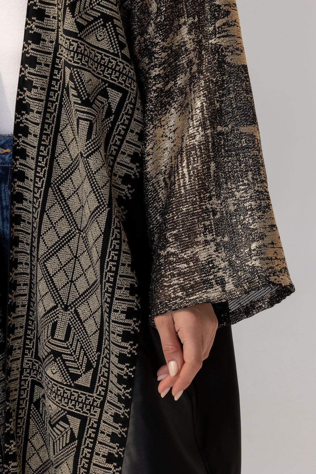 Black Abaya with Metallic Embroidery
