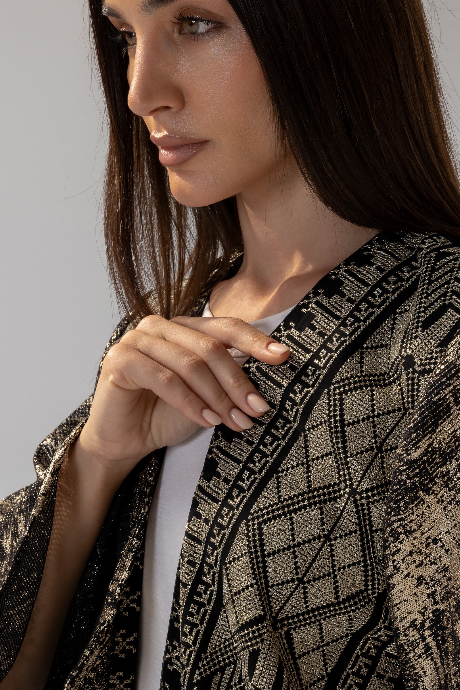 Black Abaya with Metallic Embroidery