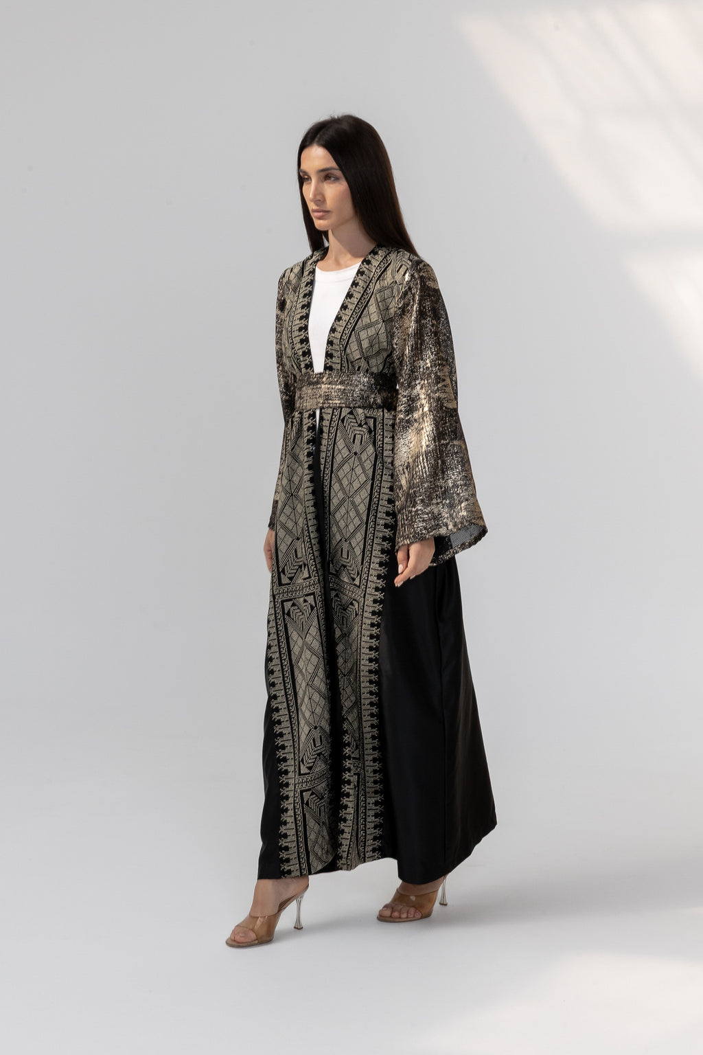 Black Abaya with Metallic Embroidery