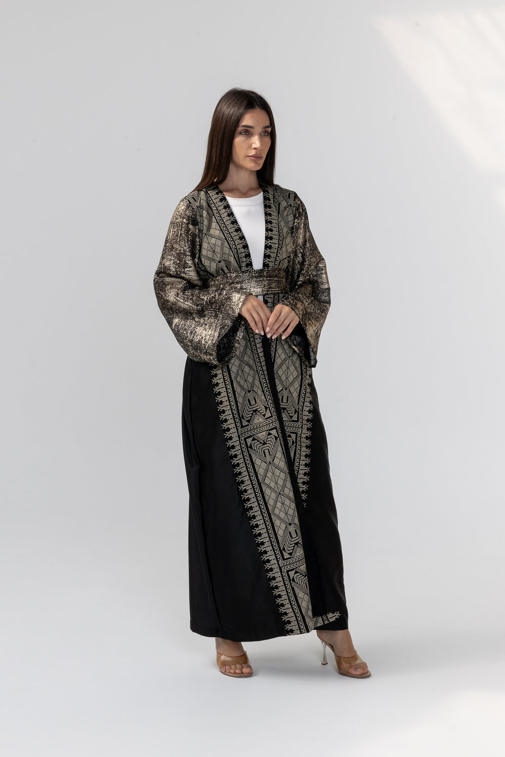 Black Abaya with Metallic Embroidery