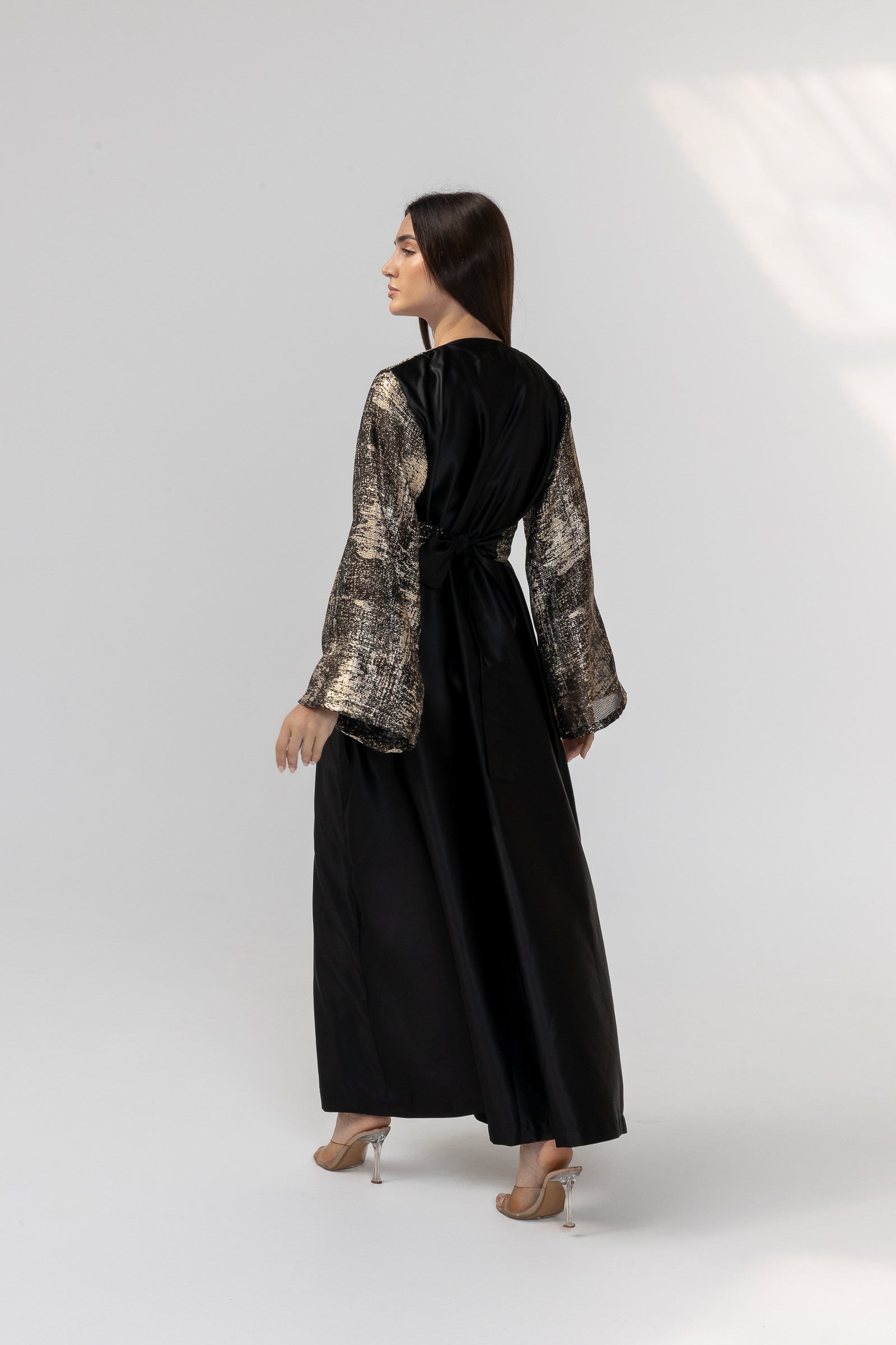 Black Abaya with Metallic Embroidery