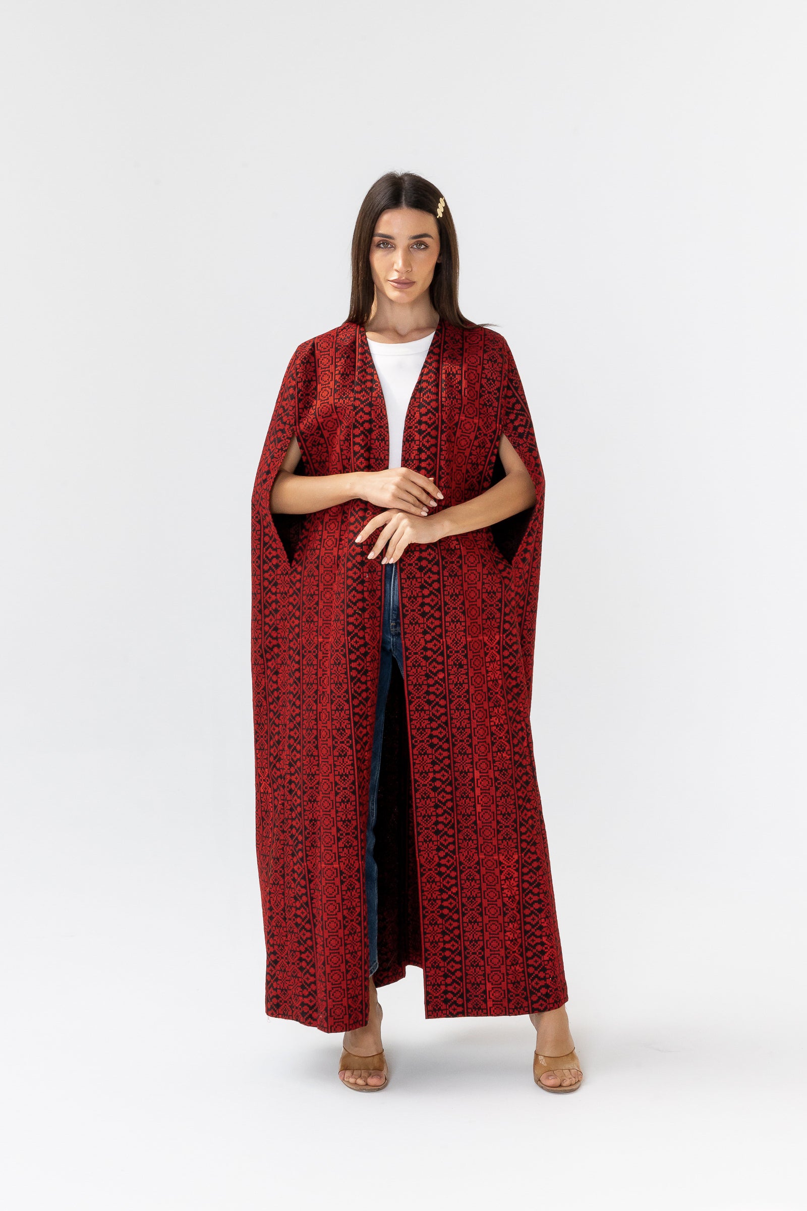 Red Embroidered Cape