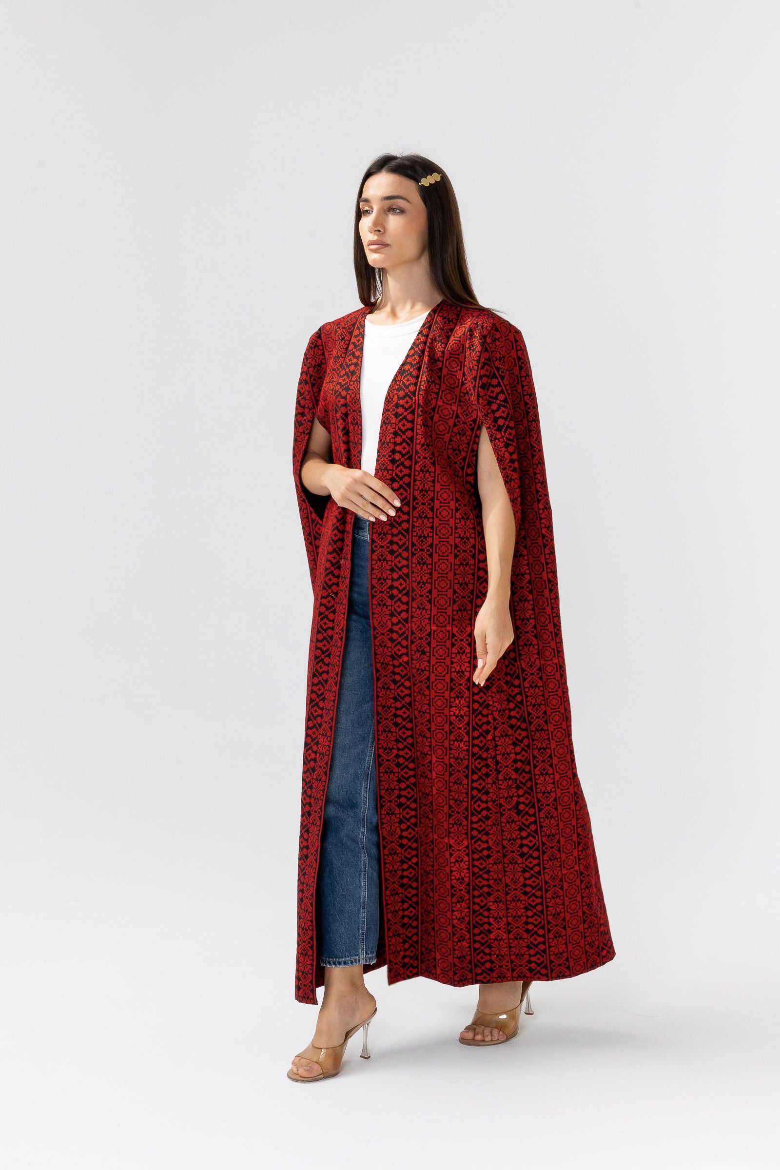 Red Embroidered Cape