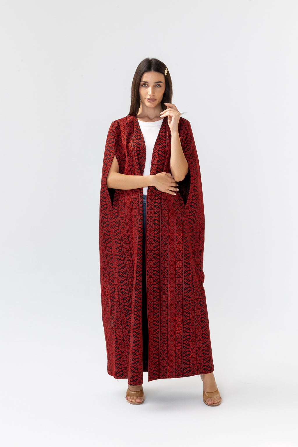 Red Embroidered Cape