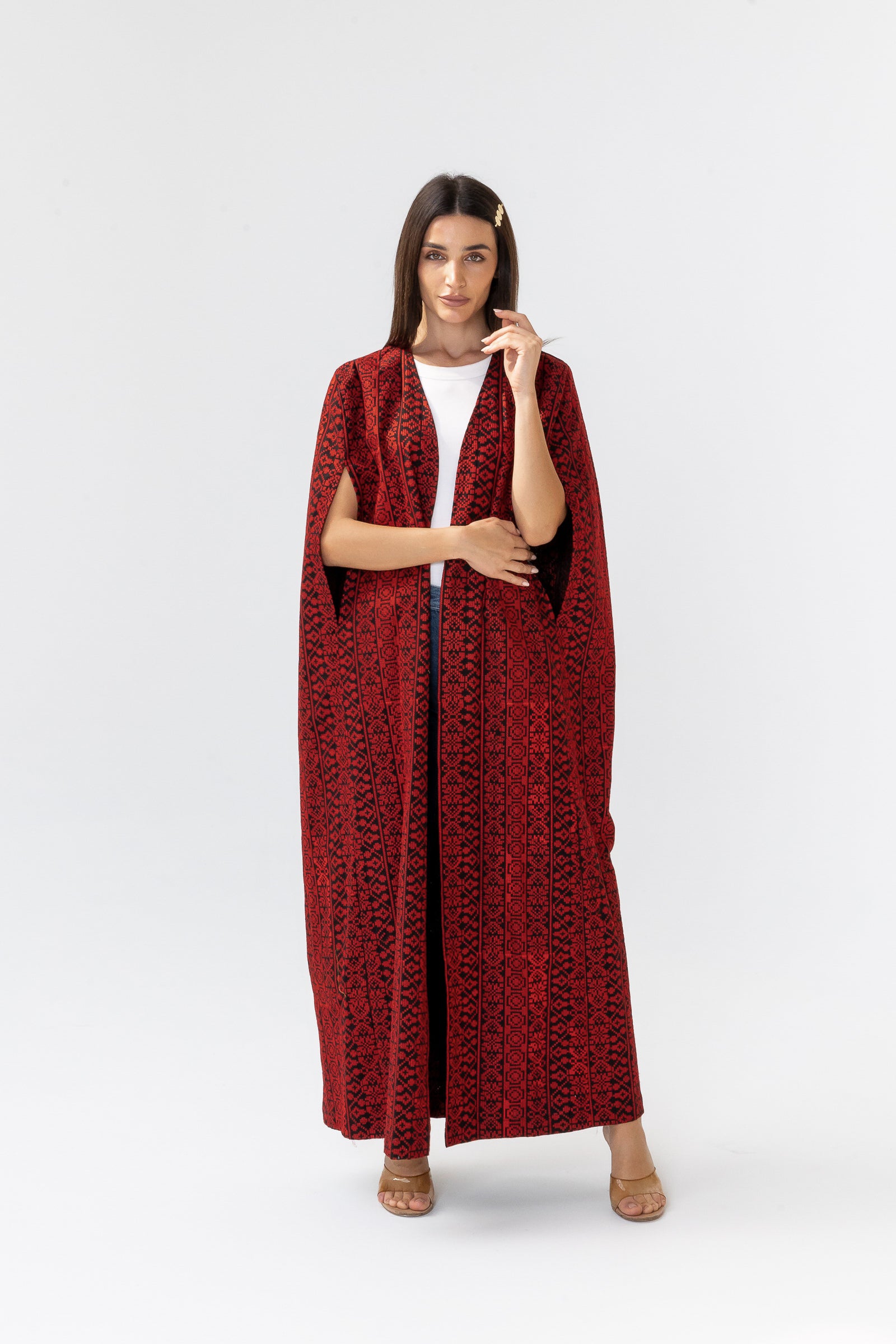 Red Embroidered Cape