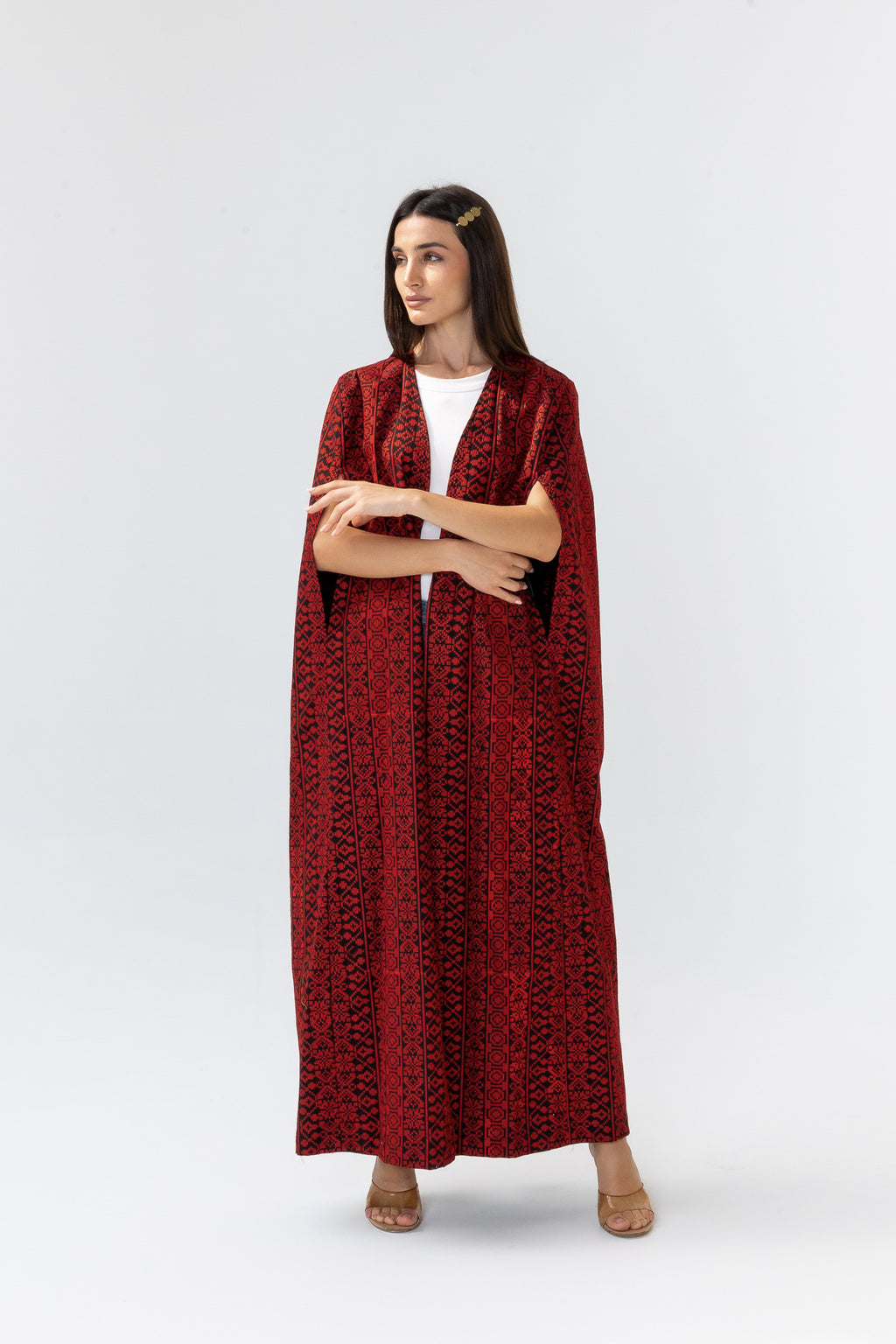 Red Embroidered Cape