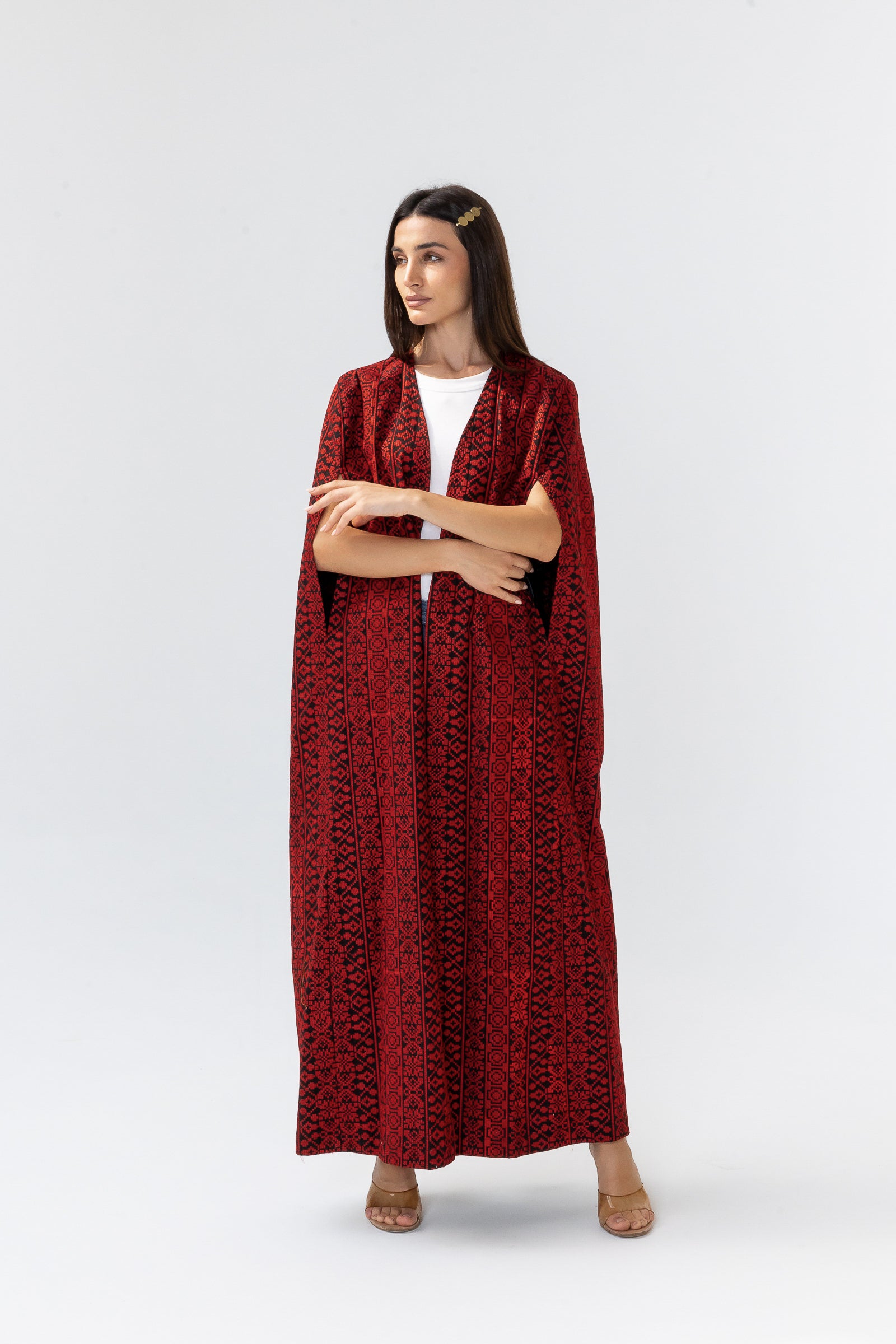 Red Embroidered Cape