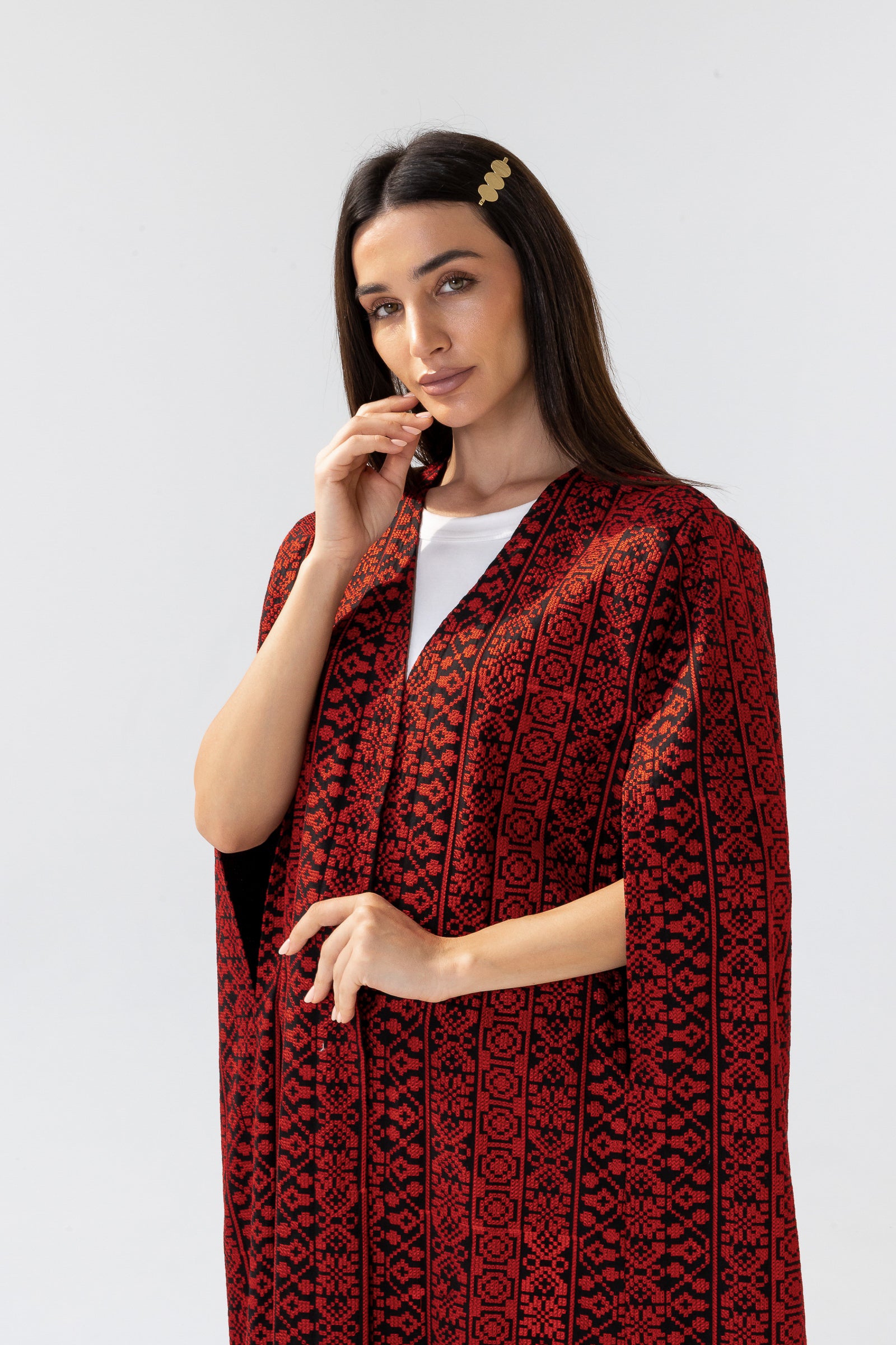 Red Embroidered Cape