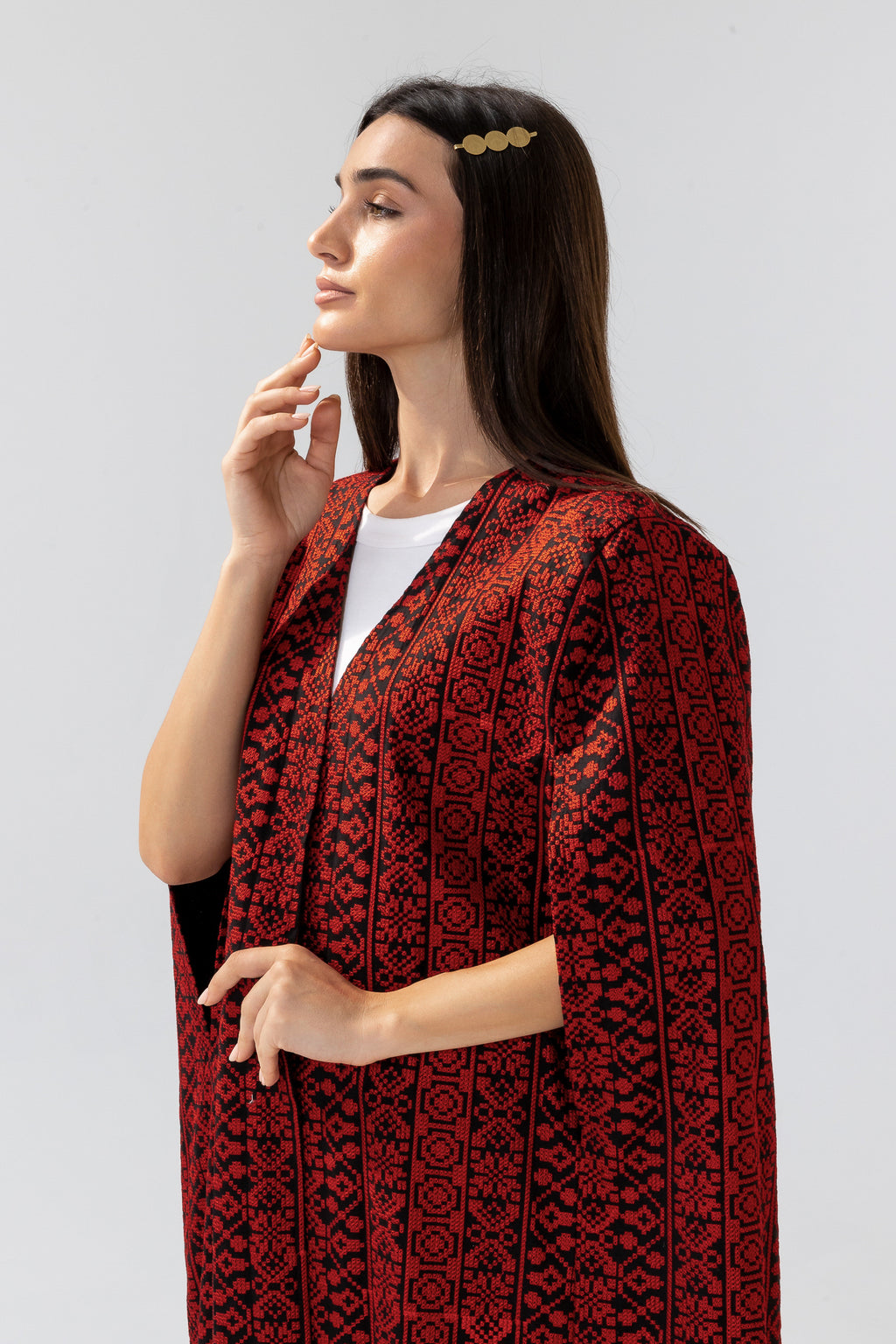 Red Embroidered Cape