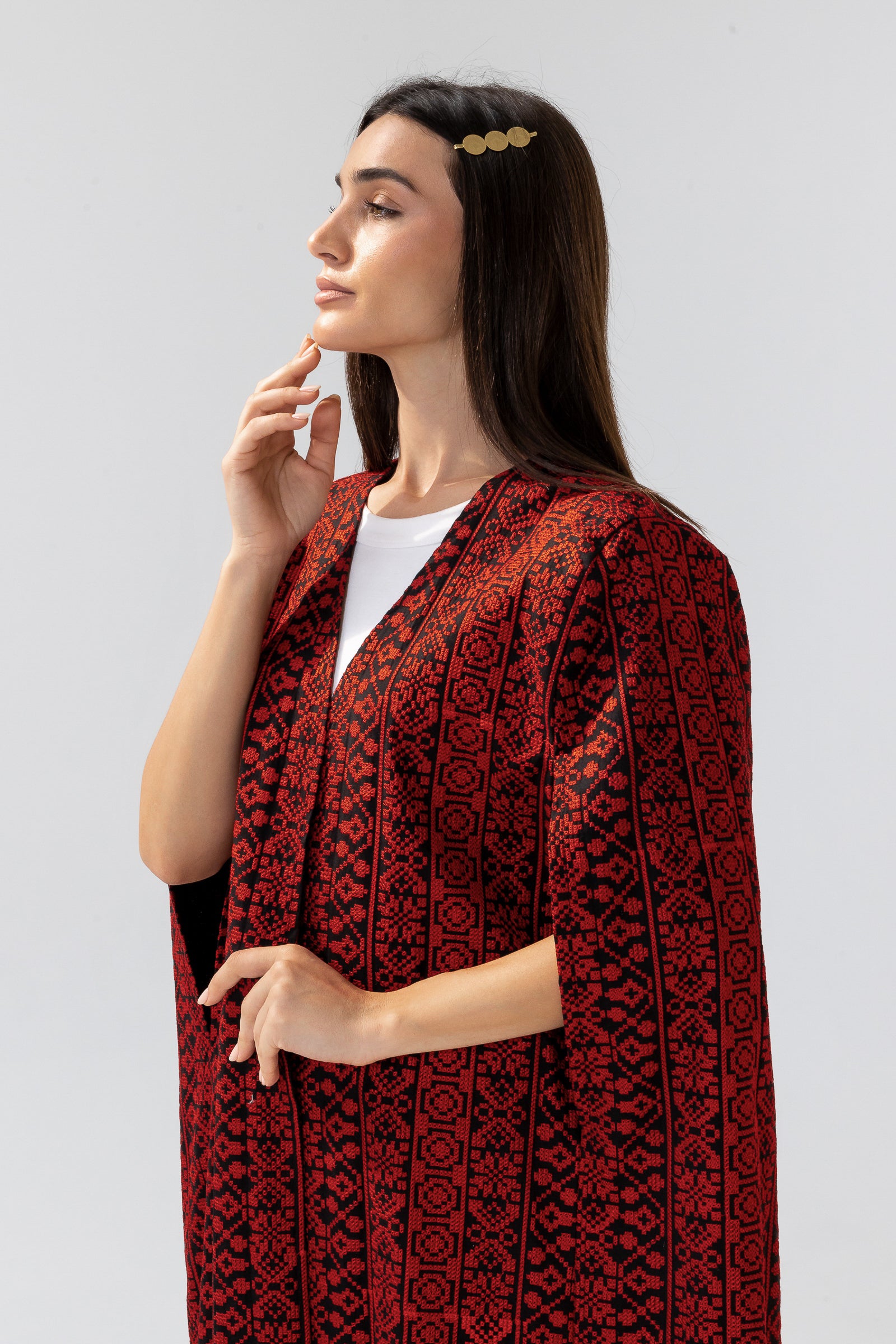 Red Embroidered Cape