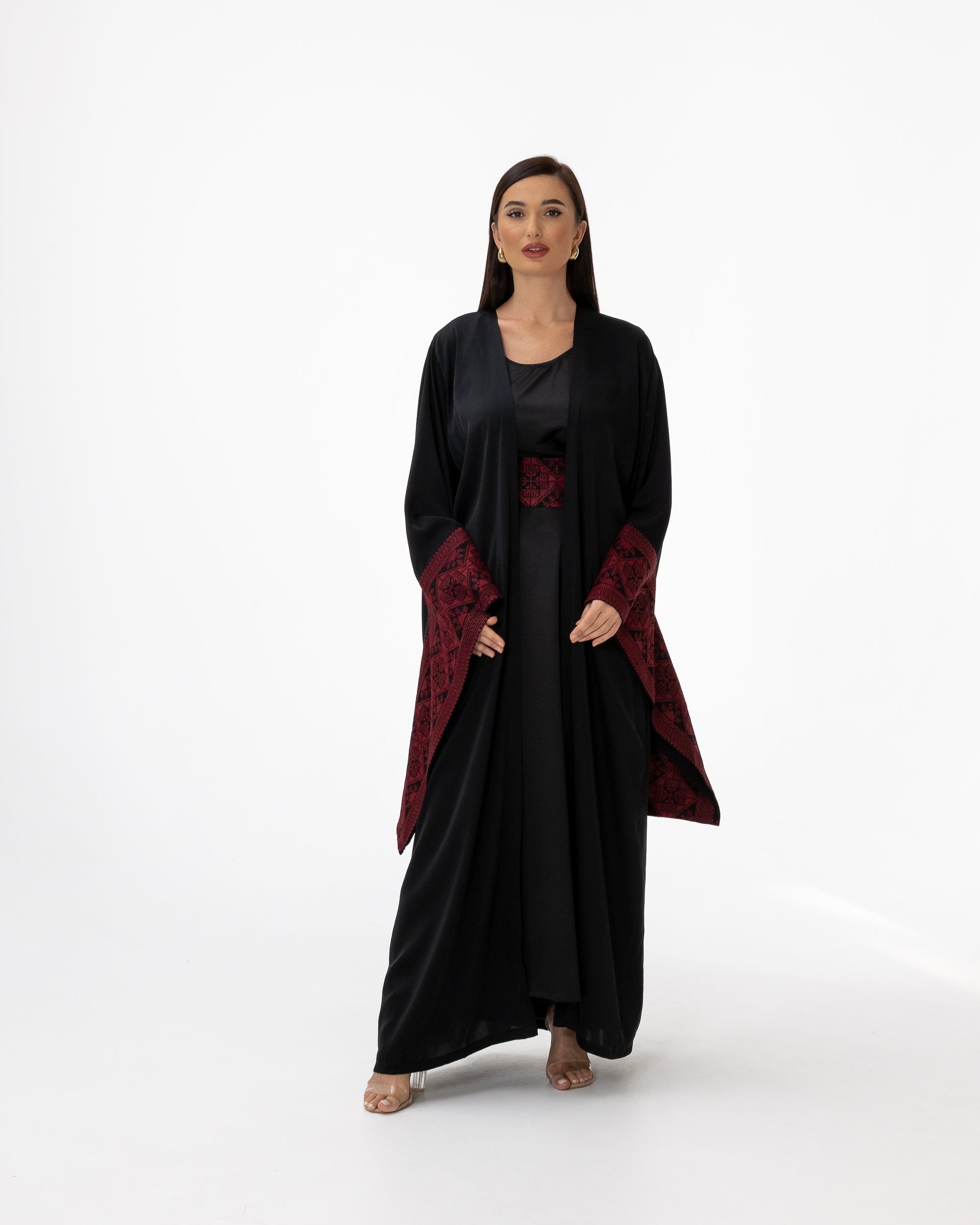 Black Abaya with Embroidered Details