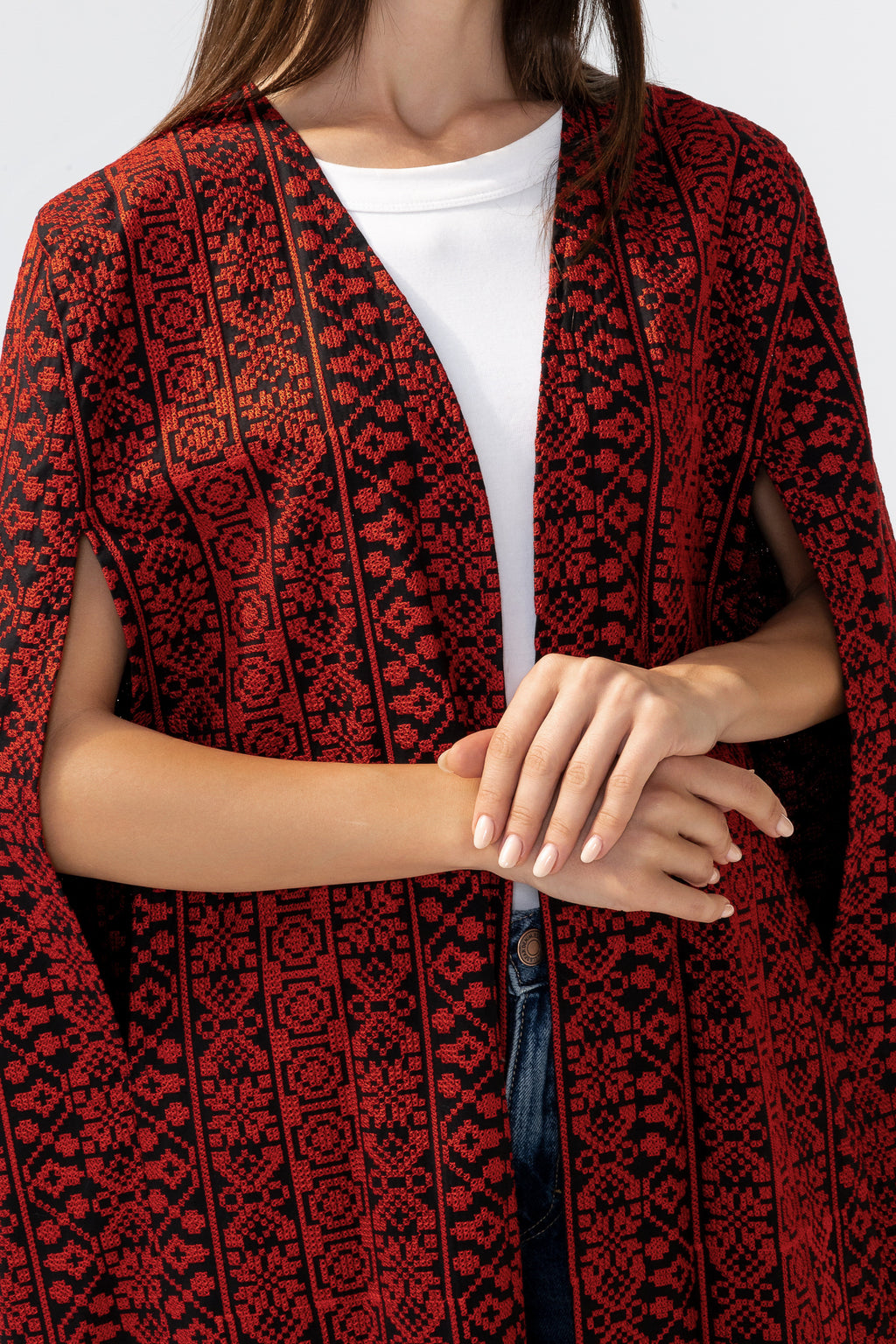 Red Embroidered Cape