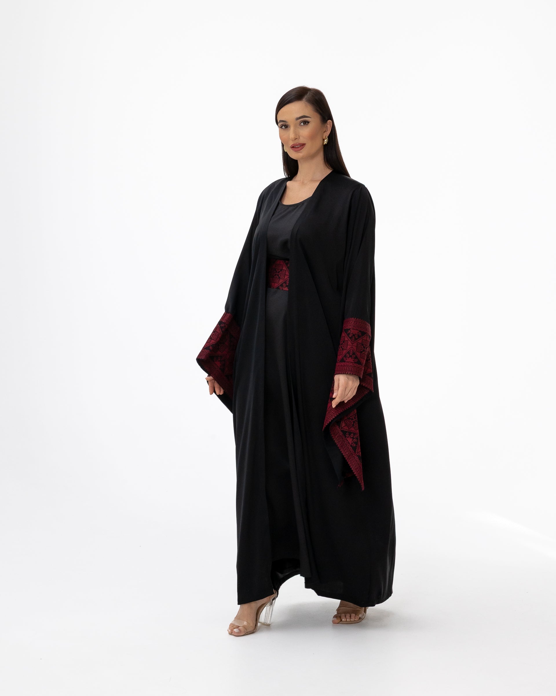 Black Abaya with Embroidered Details