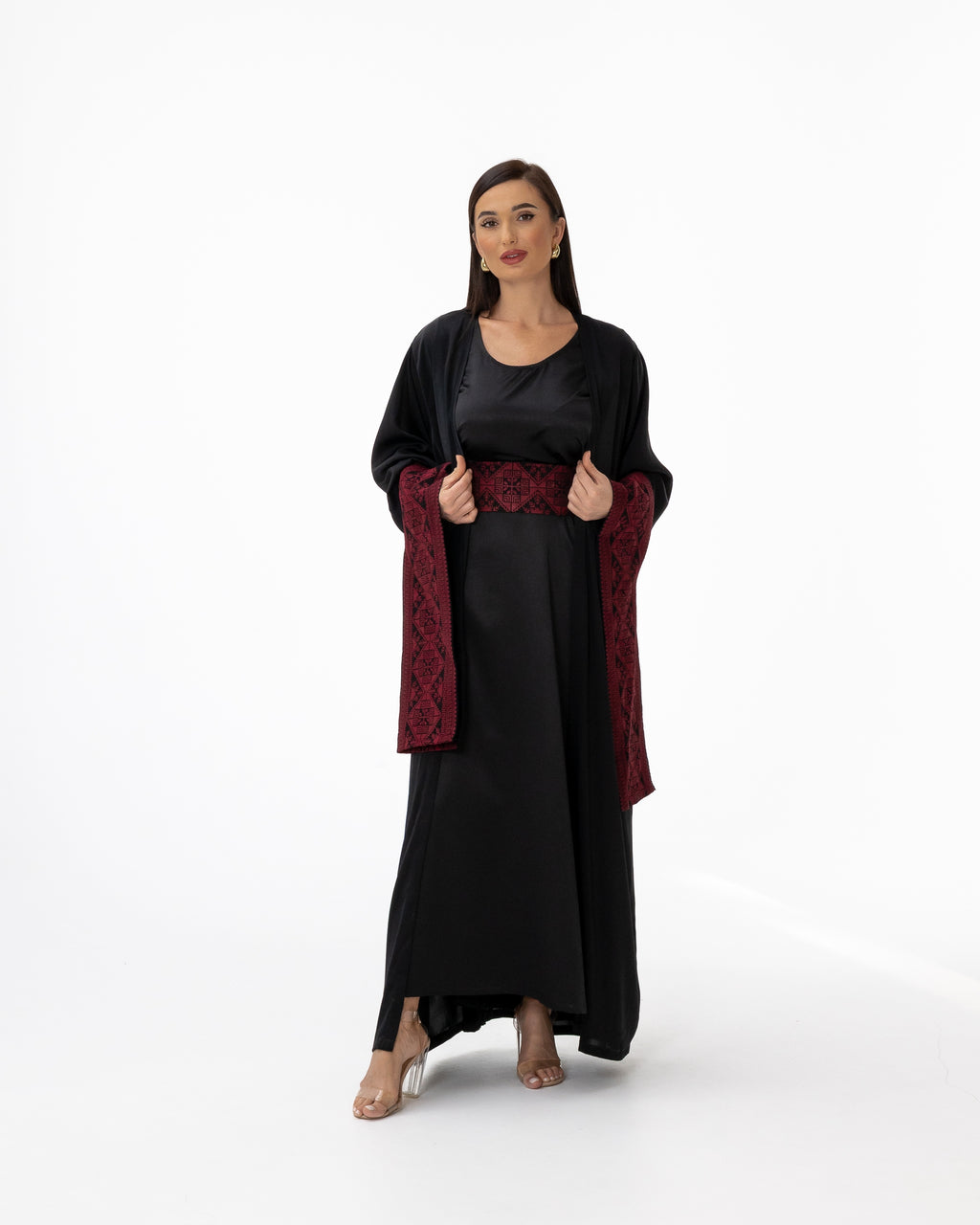 Black Abaya with Embroidered Details