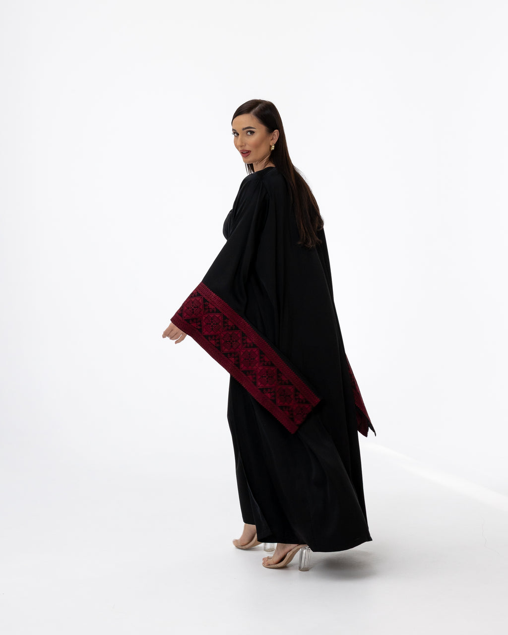 Black Abaya with Embroidered Details