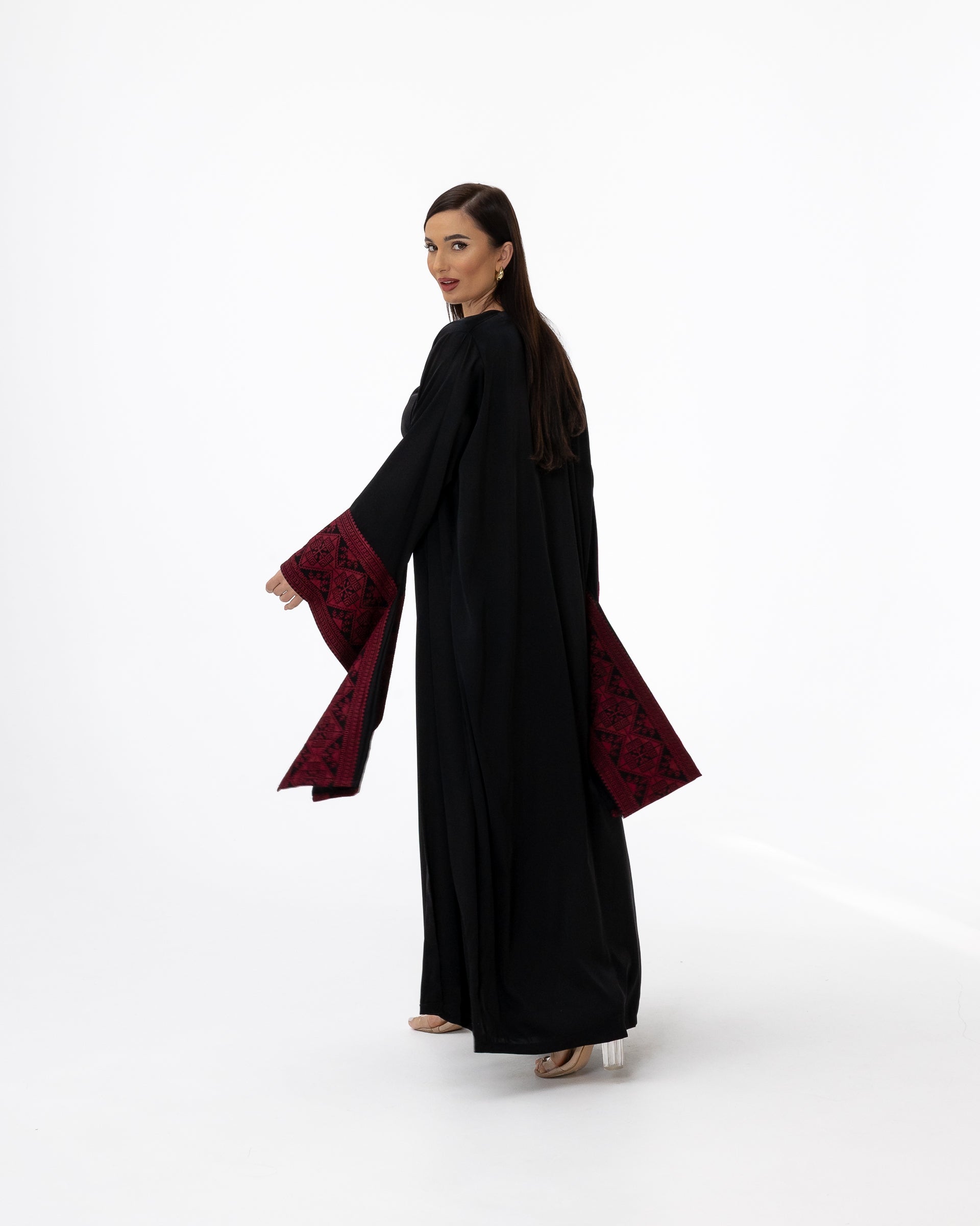 Black Abaya with Embroidered Details