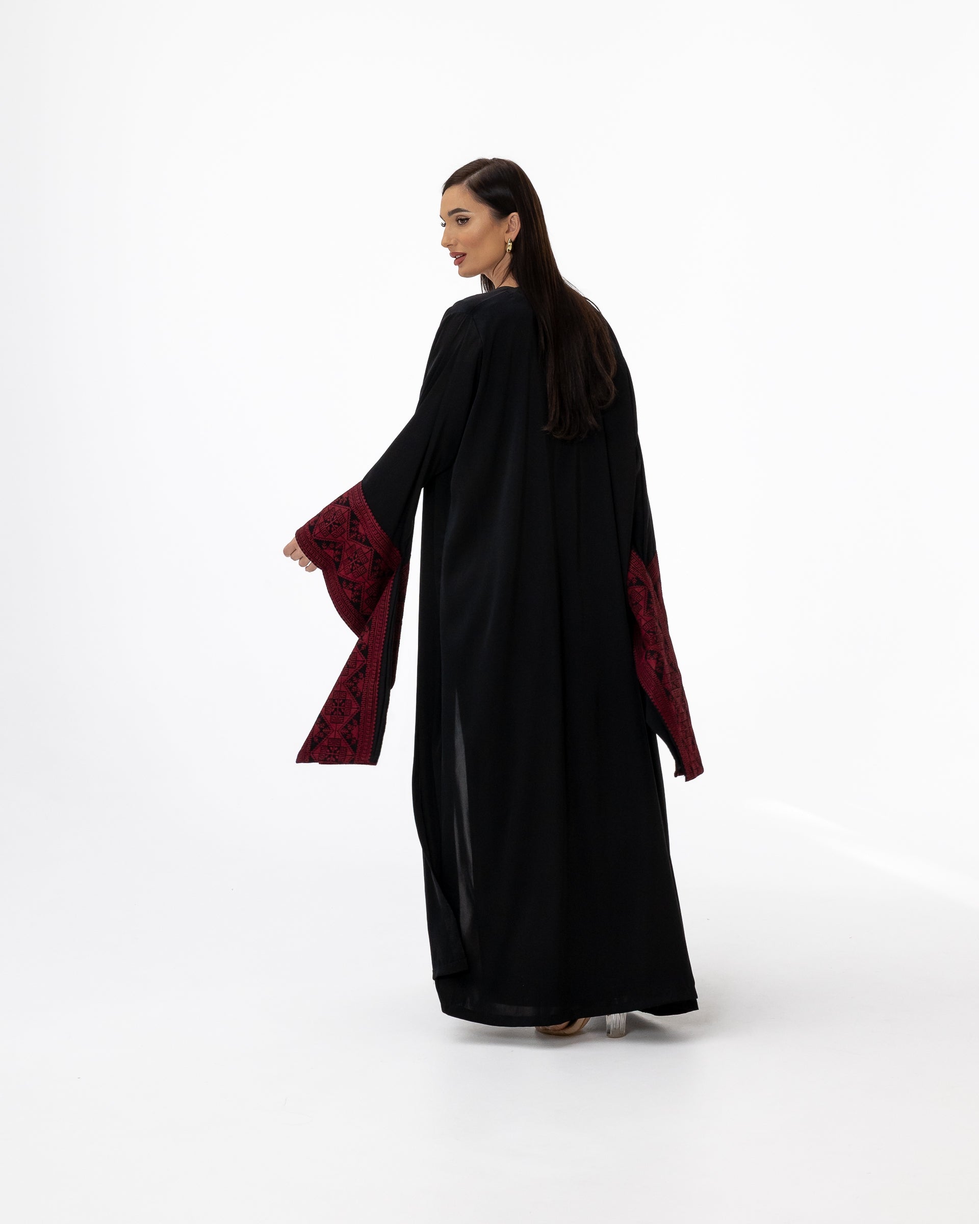 Black Abaya with Embroidered Details