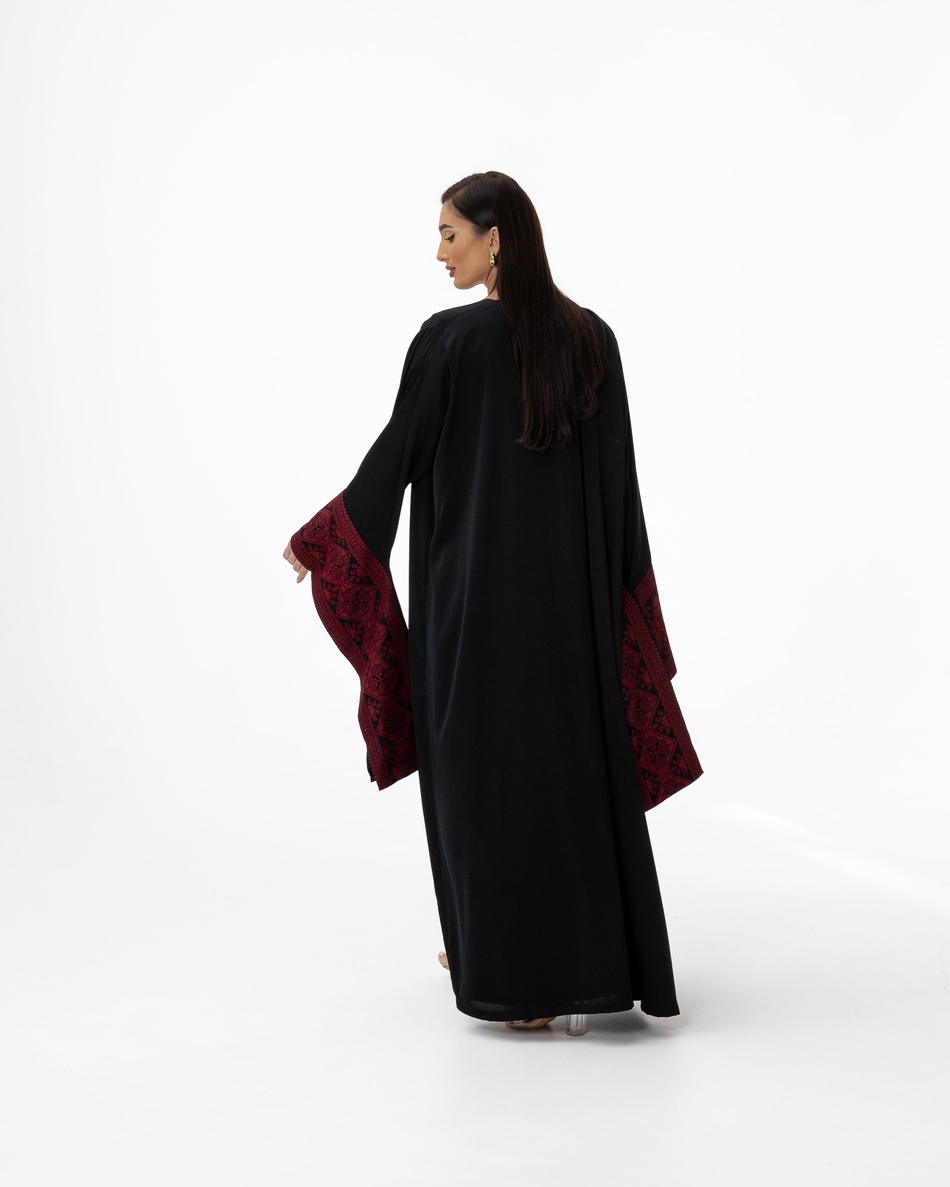 Black Abaya with Embroidered Details