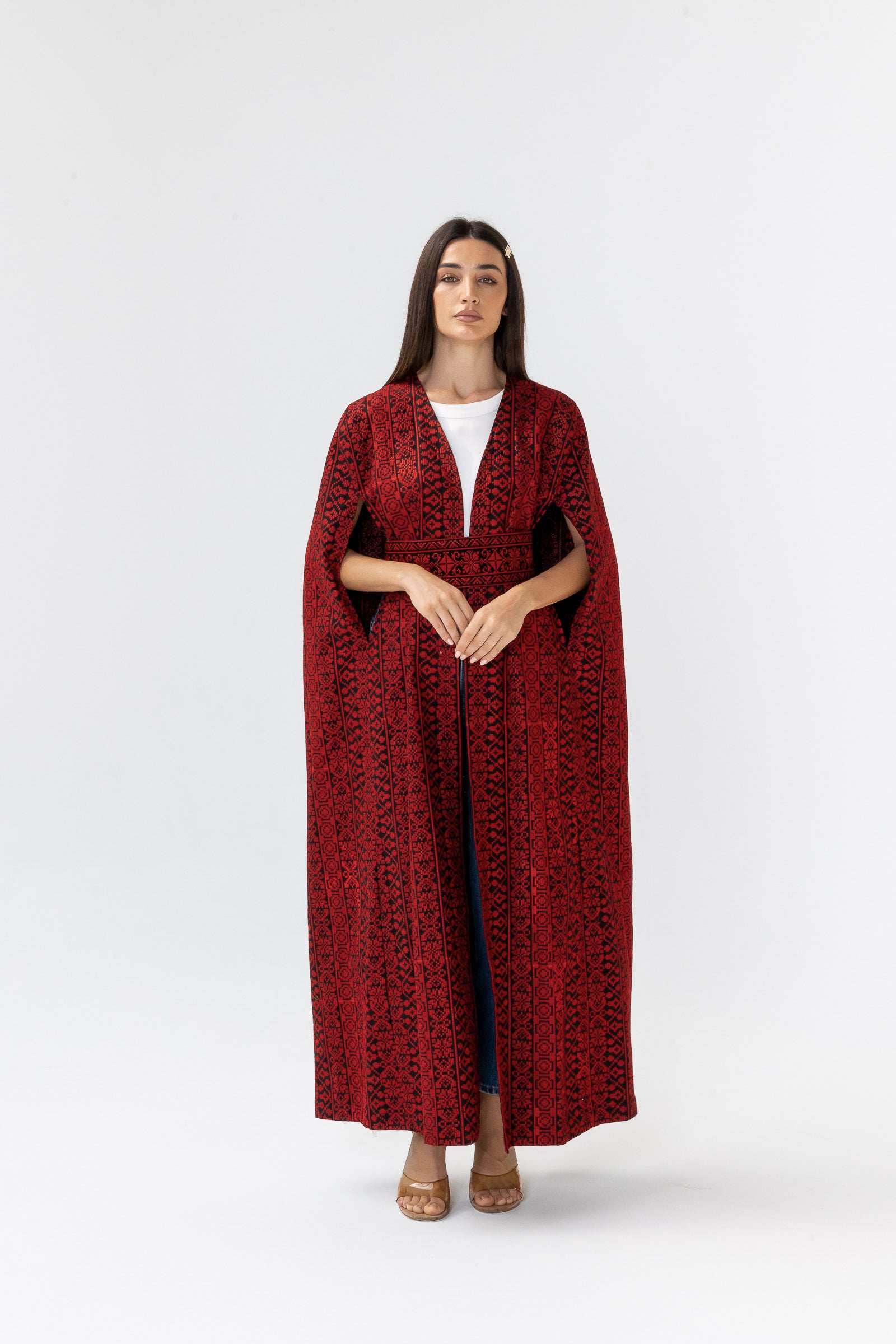 Red Embroidered Cape