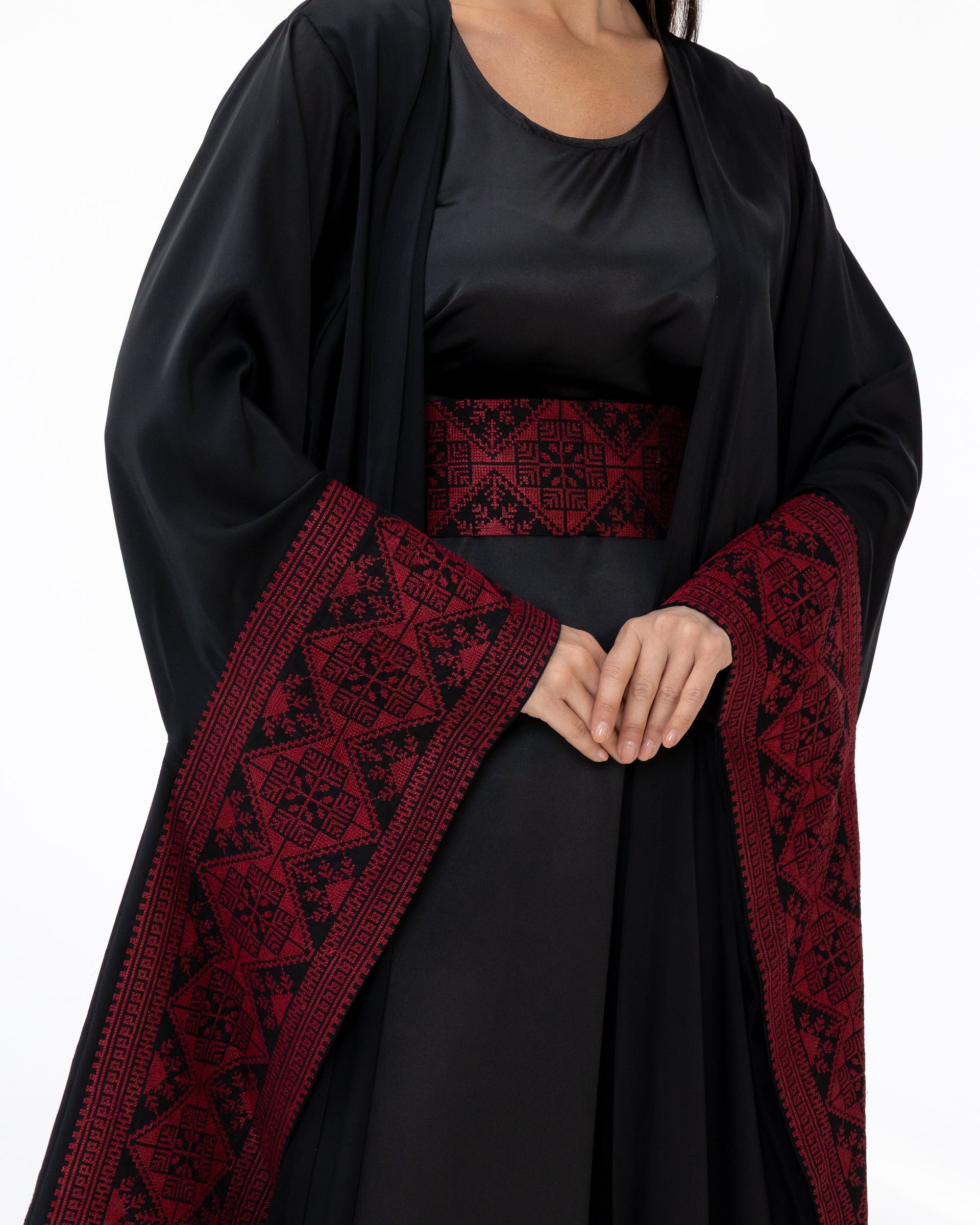 Black Abaya with Embroidered Details