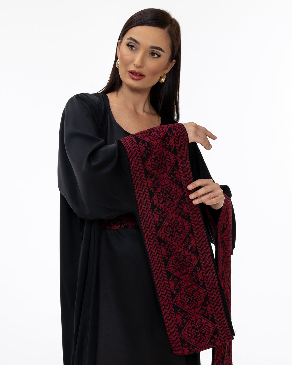 Black Abaya with Embroidered Details