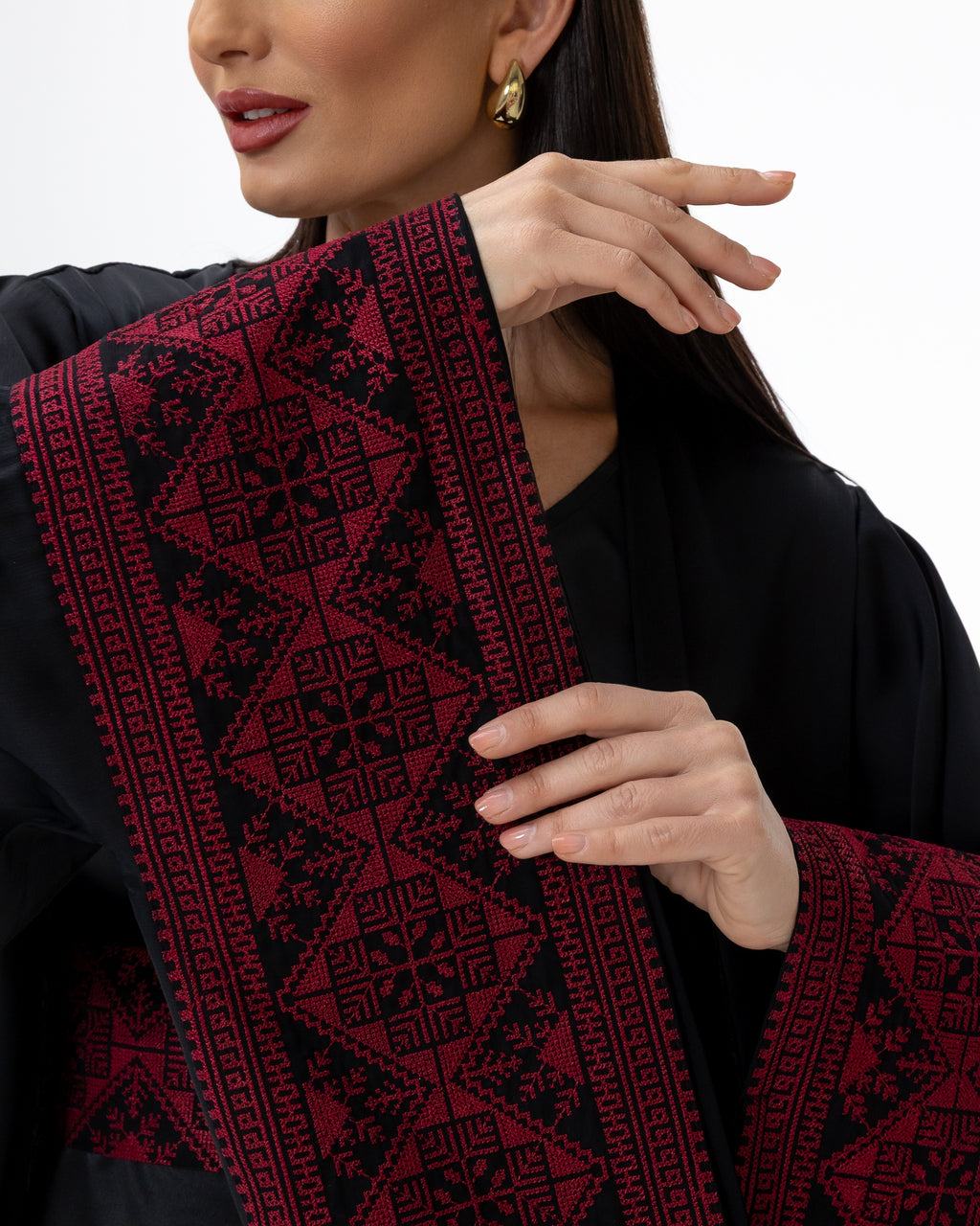 Black Abaya with Embroidered Details