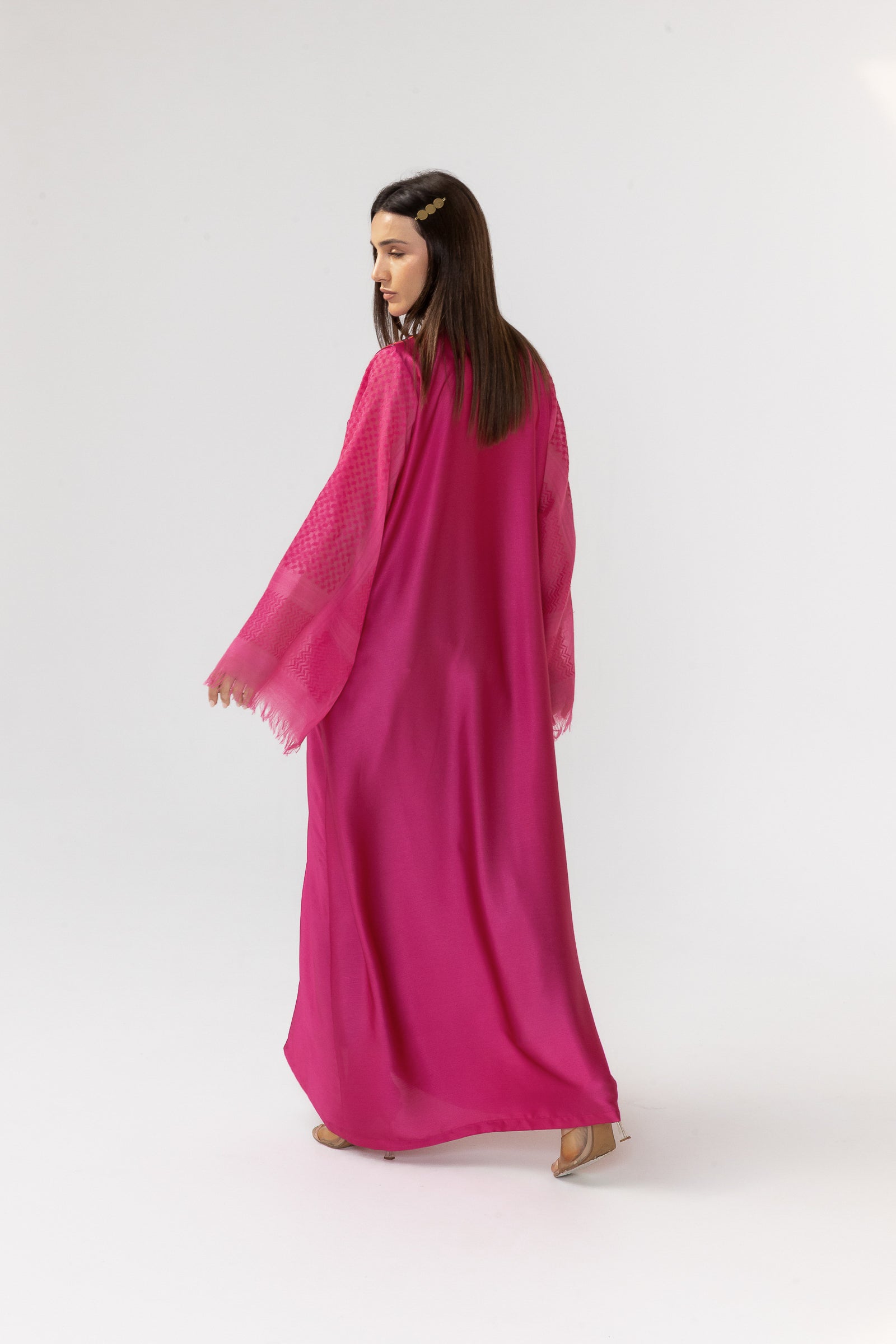 Fuschia Embroidered Abaya