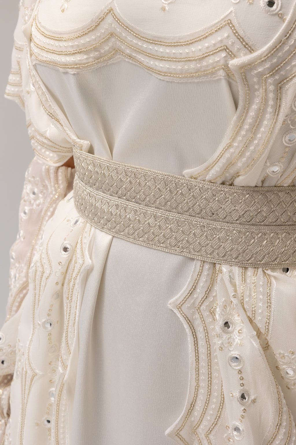 Ivory Embroidered Abaya