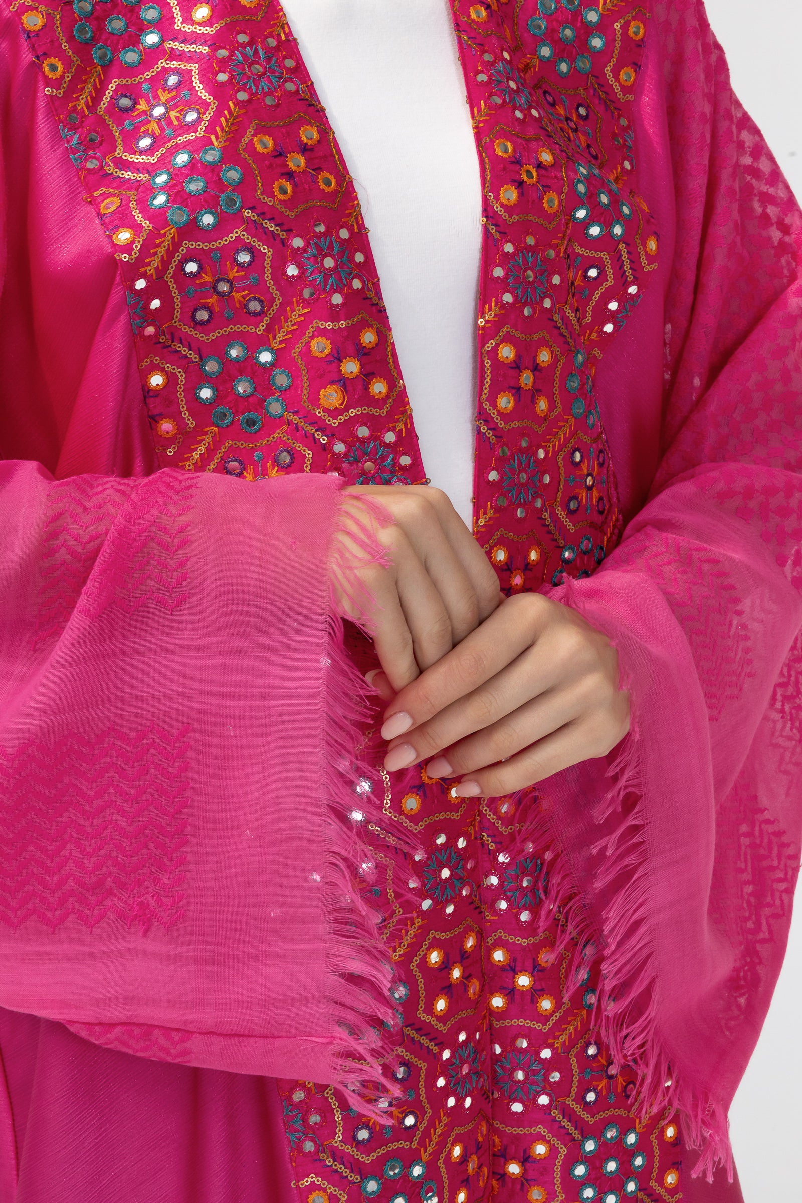 Fuschia Embroidered Abaya