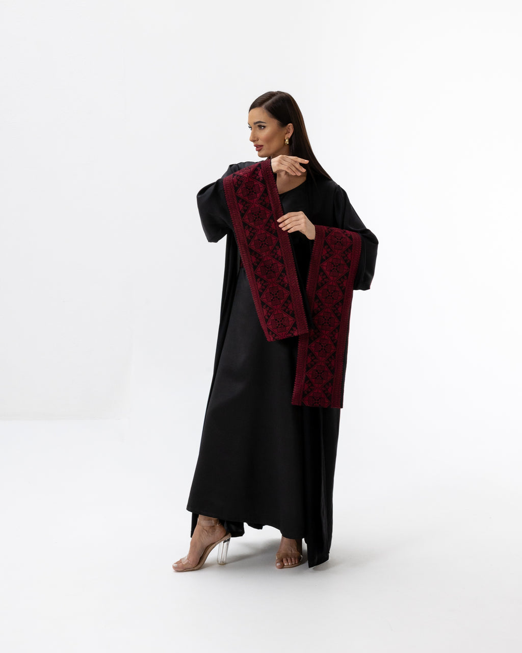 Black Abaya with Embroidered Details