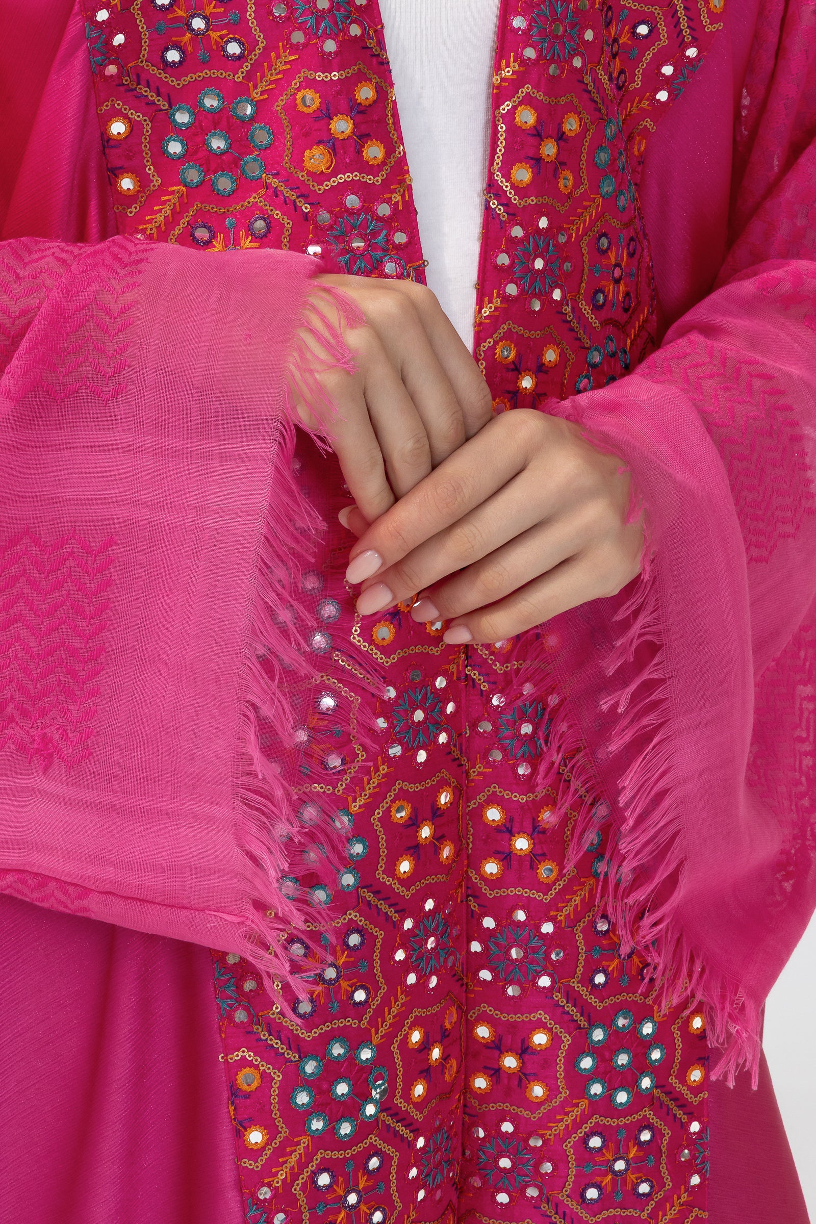 Fuschia Embroidered Abaya