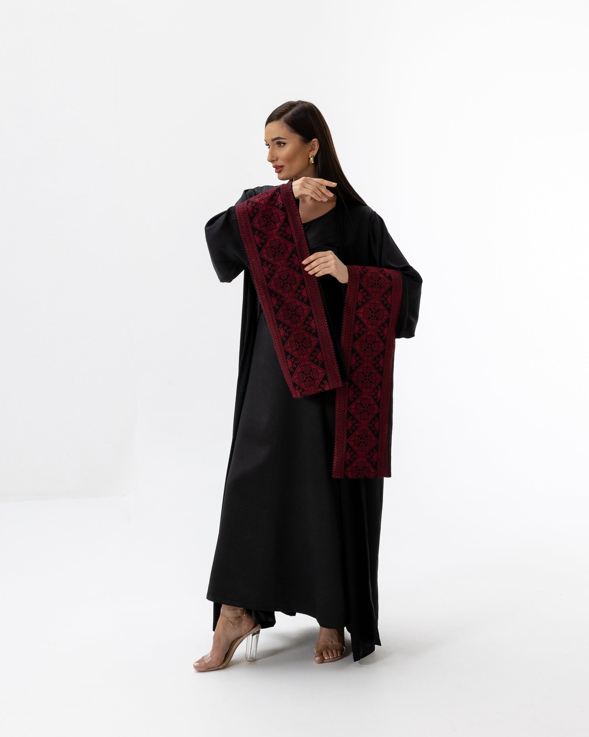 Black Abaya with Embroidered Details