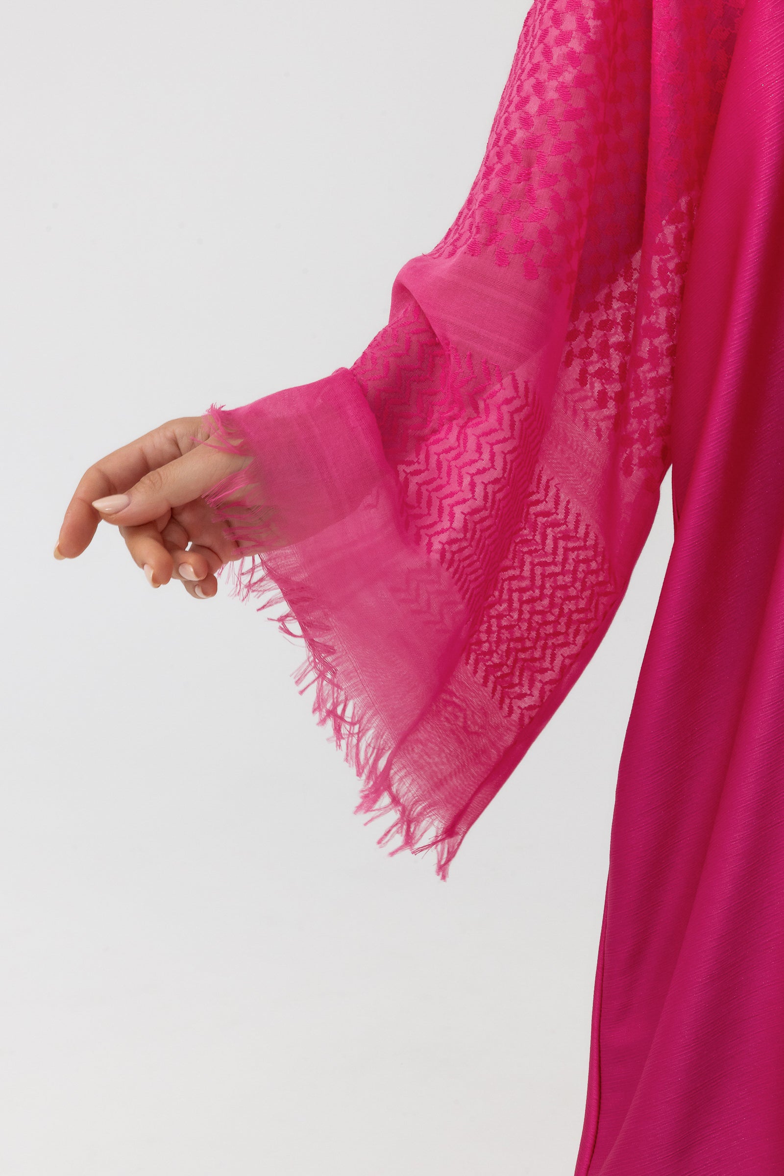 Fuschia Embroidered Abaya