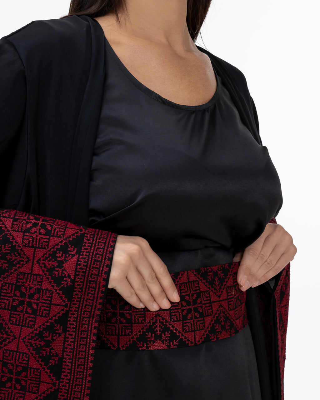 Black Abaya with Embroidered Details