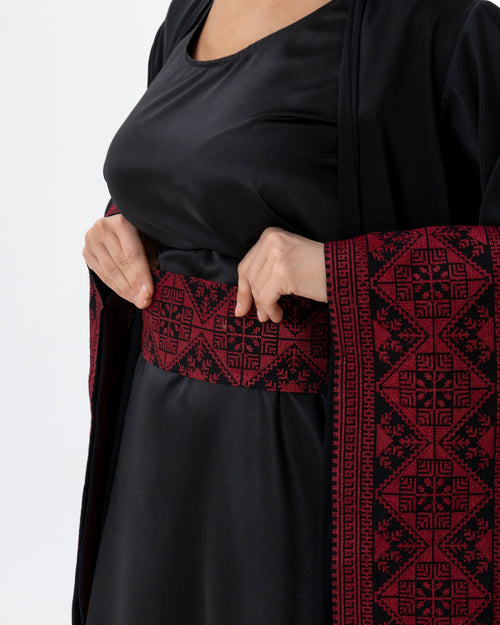 Black Abaya with Embroidered Details