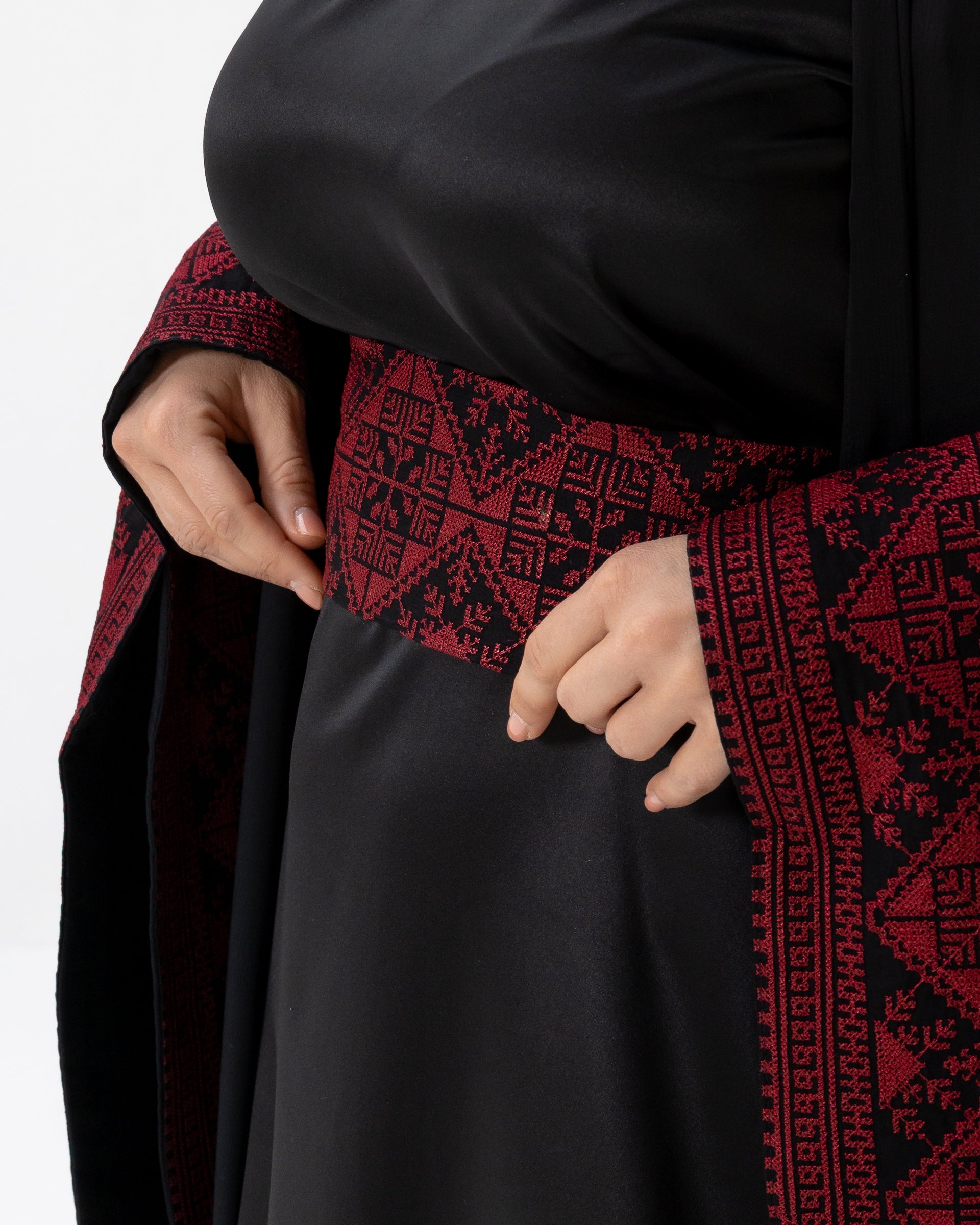 Black Abaya with Embroidered Details