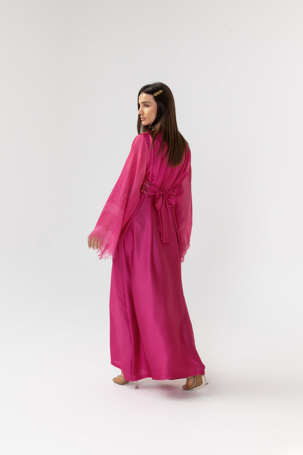 Fuschia Embroidered Abaya