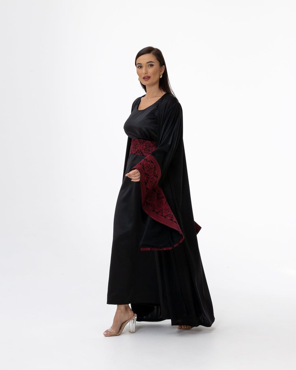 Black Abaya with Embroidered Details